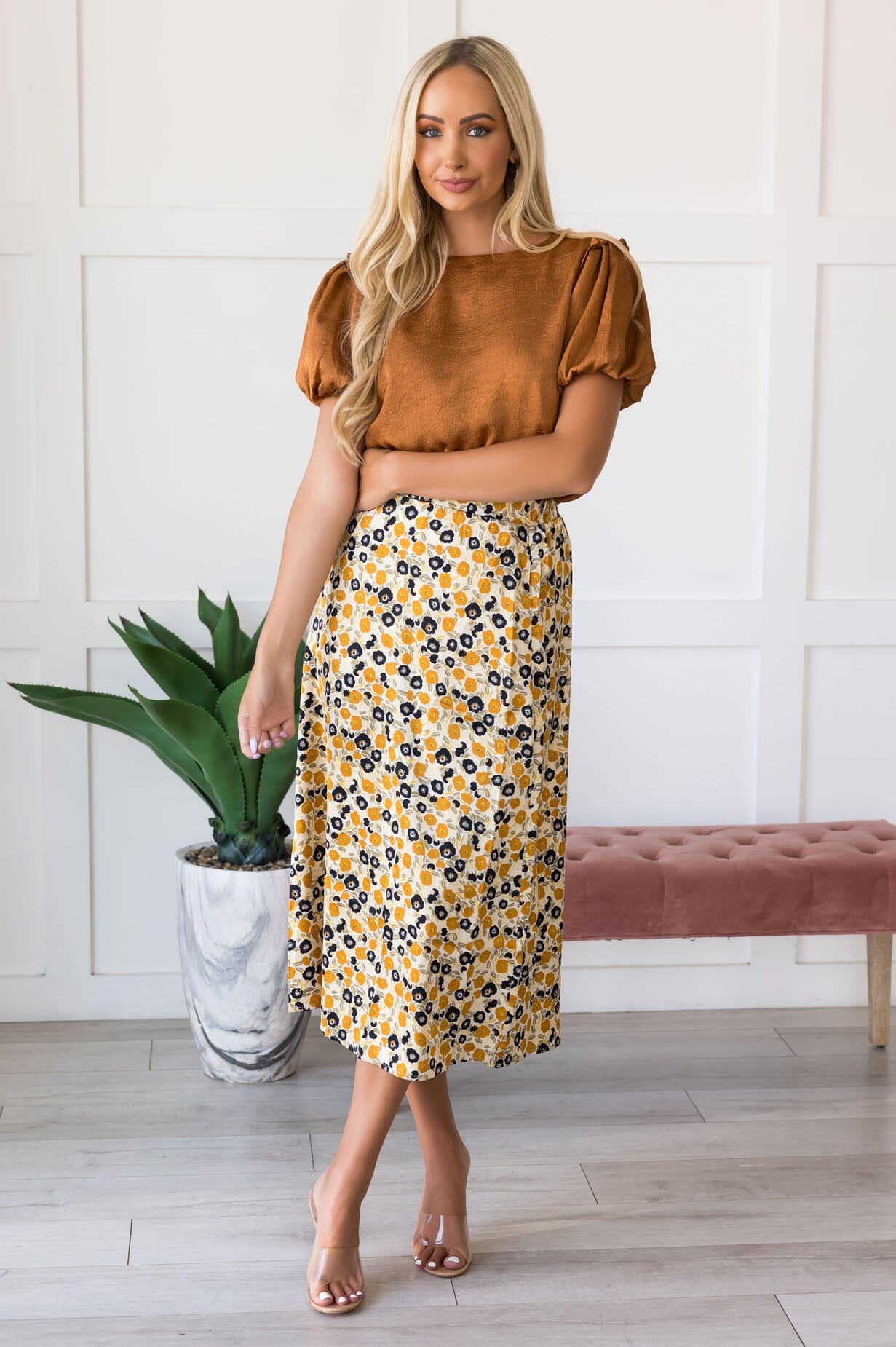 Always Included Floral Skirt Skirts vendor-unknown 