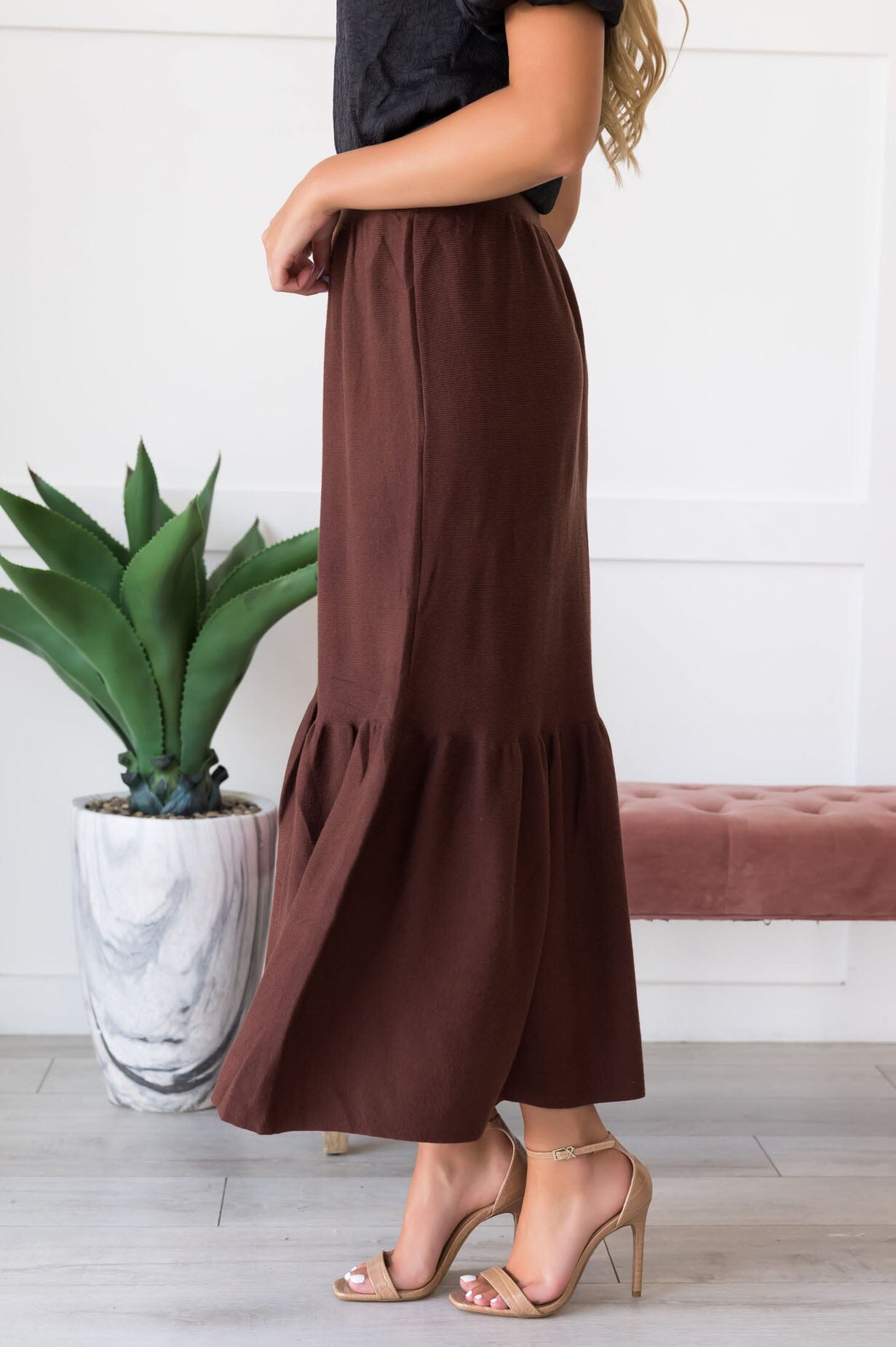 Promised High Waist Maxi Skirt Modest Dresses vendor-unknown 