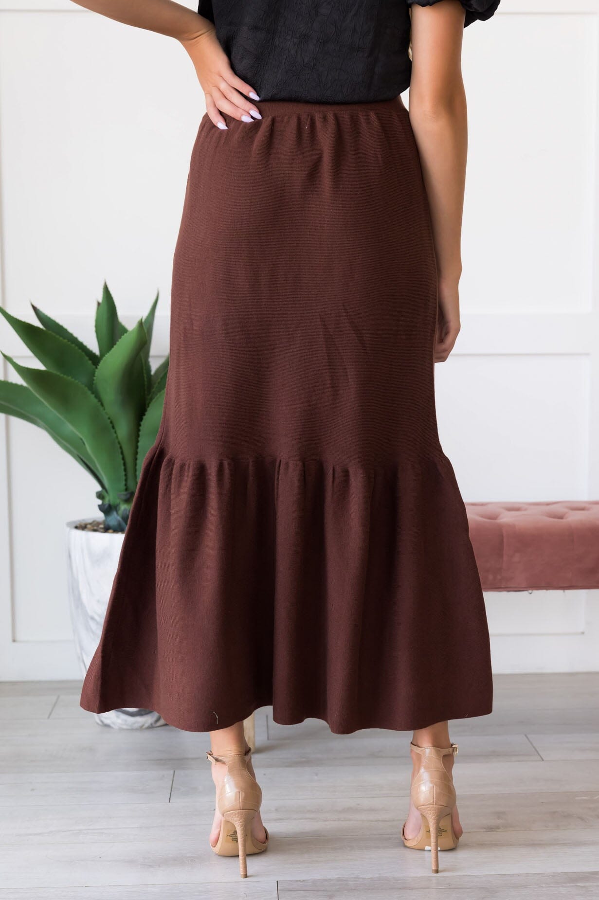 Promised High Waist Maxi Skirt Modest Dresses vendor-unknown 