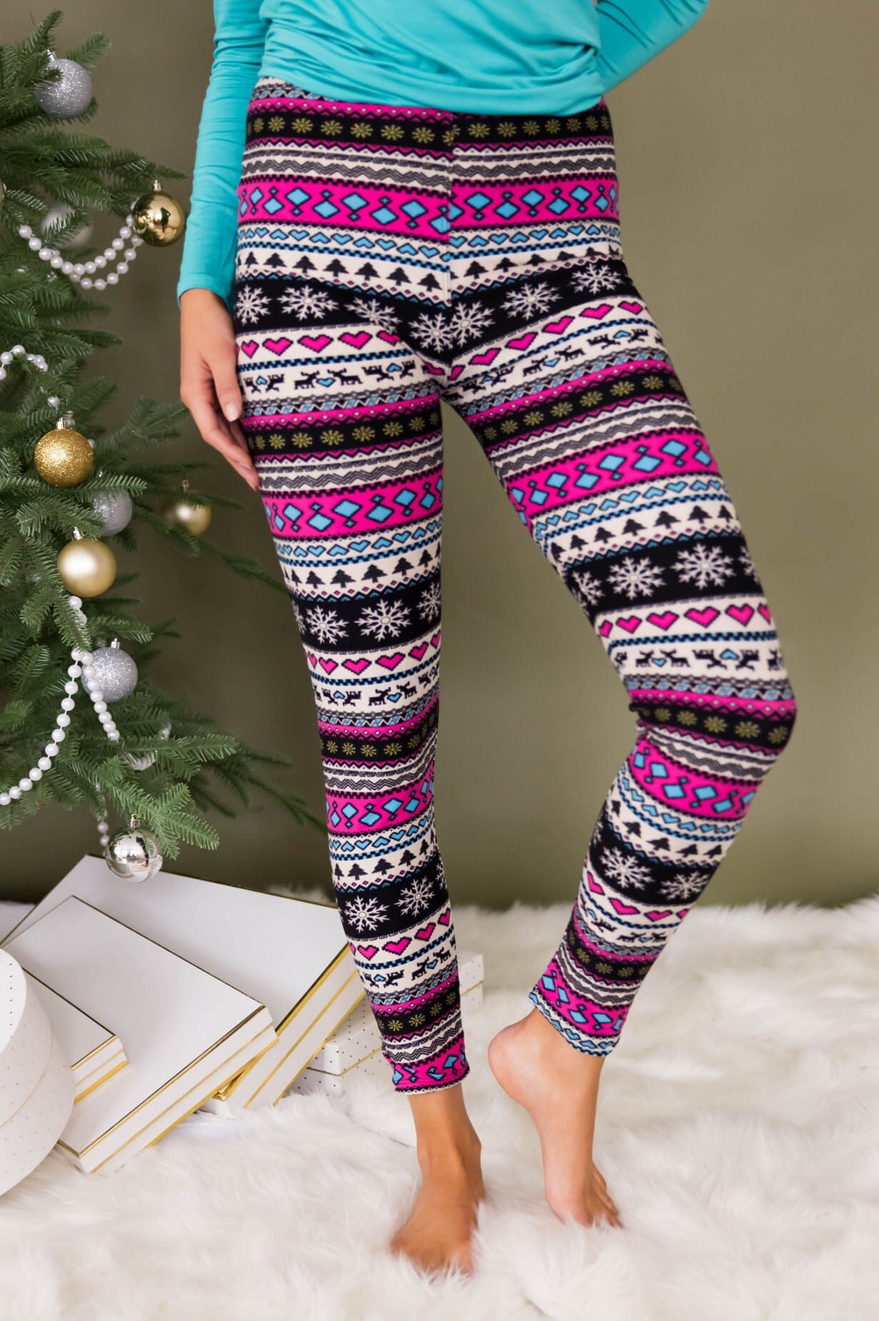 Snowball Christmas Leggings Affordable Trendy and Modest