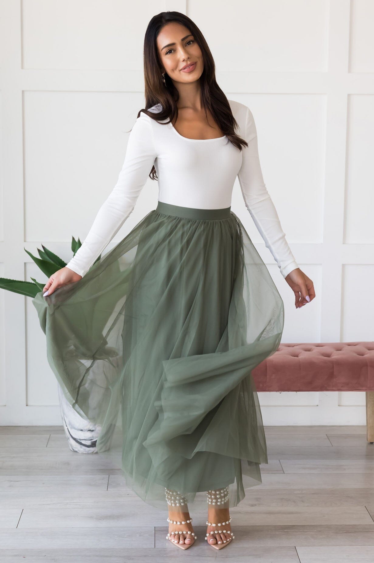 Steal The Day Tulle Skirt Modest Dresses vendor-unknown 
