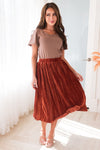 Rich & Velvety Pleated Midi Skirt Modest Dresses vendor-unknown
