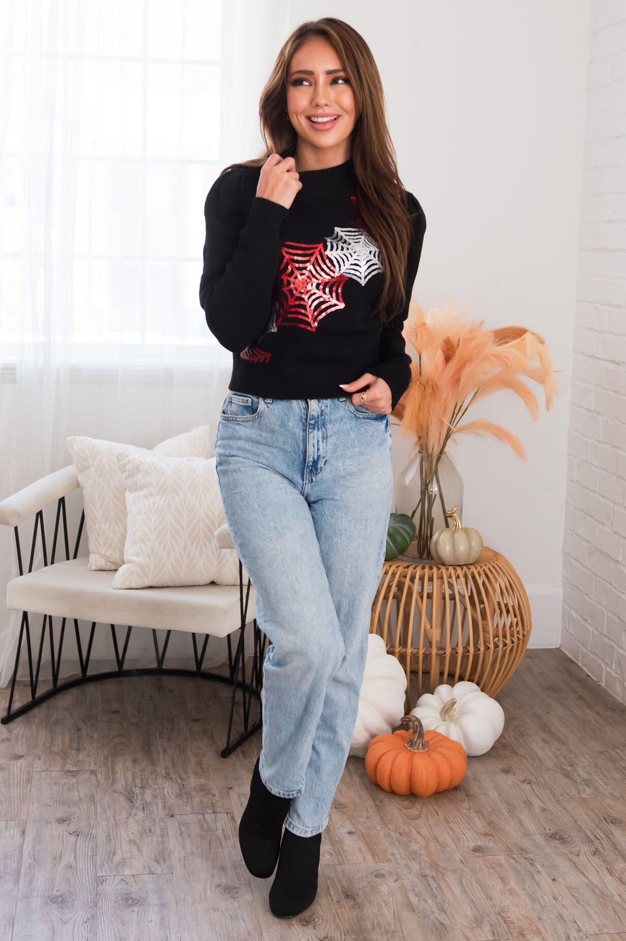 Sequin Web Modest Sweatshirt Modest Dresses vendor-unknown 