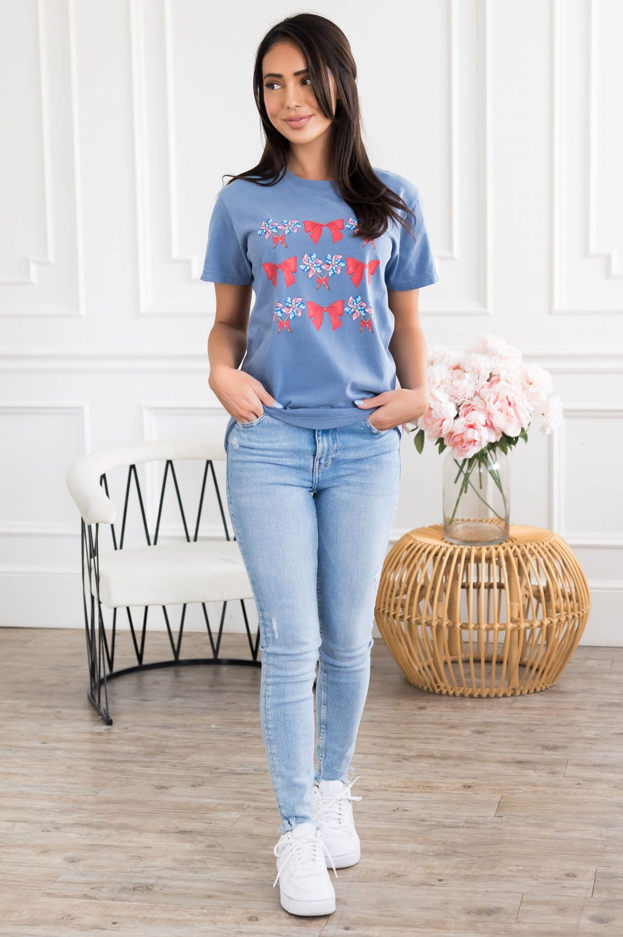 Pinwheels & Bows Graphic Tee Modest Dresses vendor-unknown 