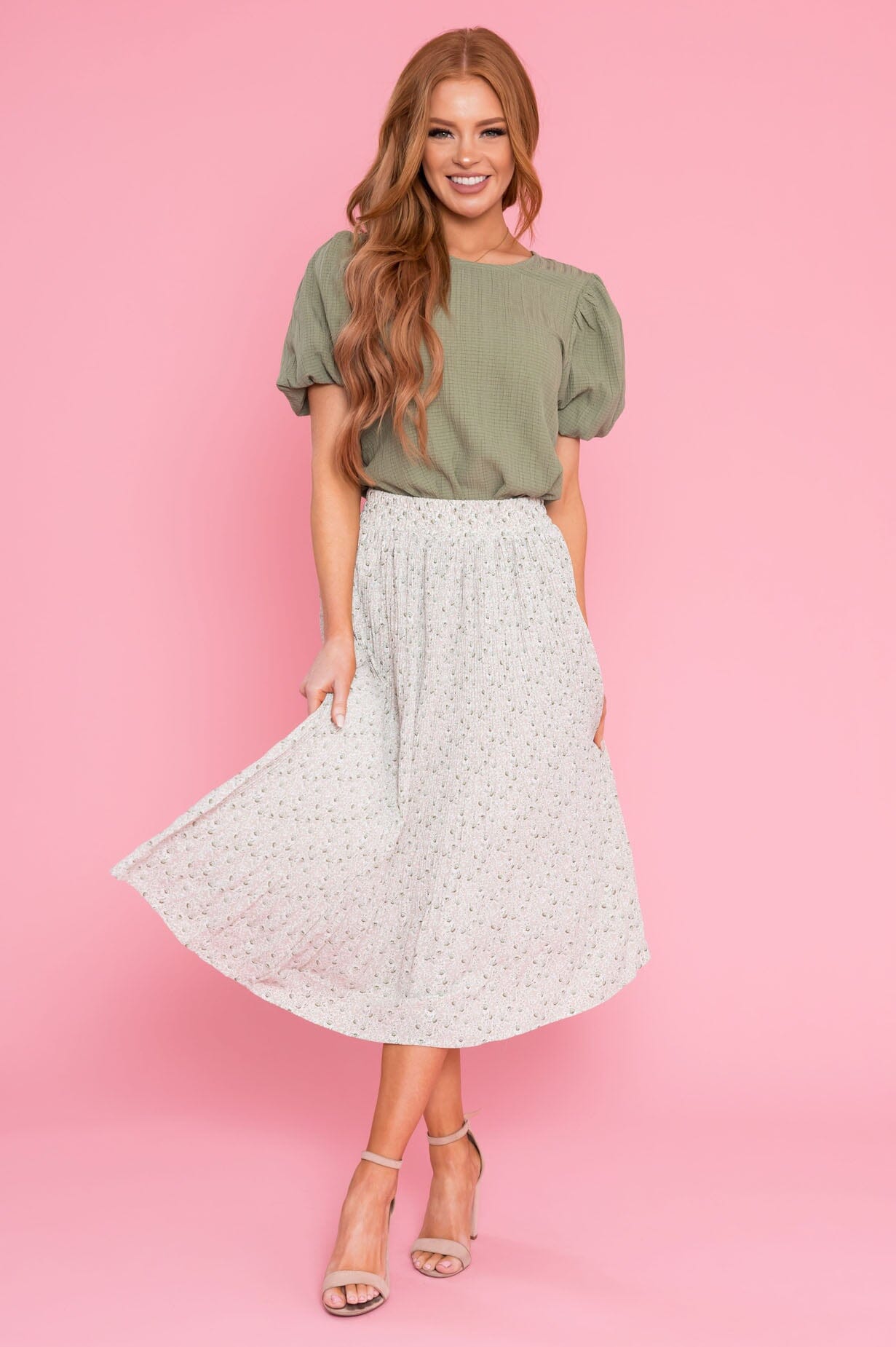 Be The Sunshine Accordion Skirt Modest Dresses vendor-unknown 