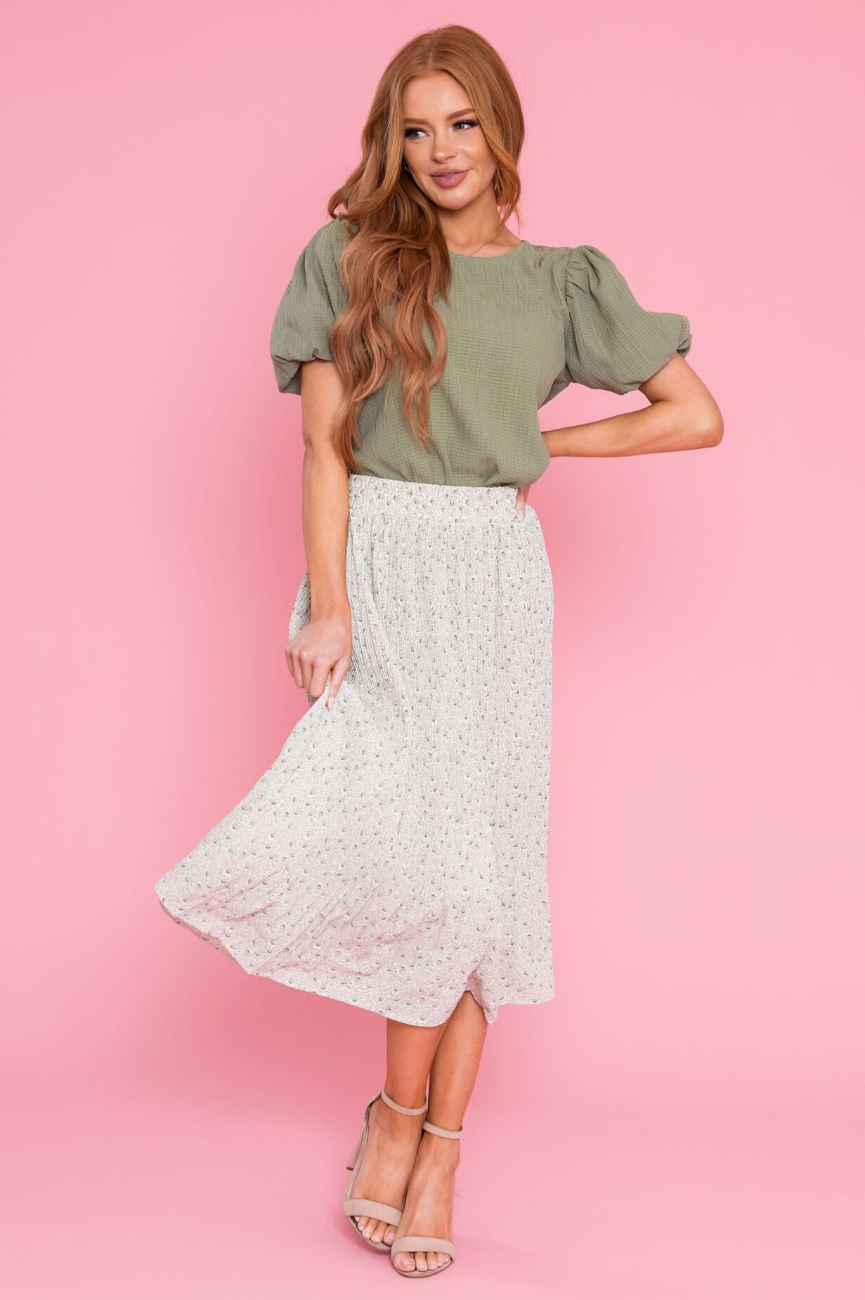 Be The Sunshine Accordion Skirt Modest Dresses vendor-unknown 