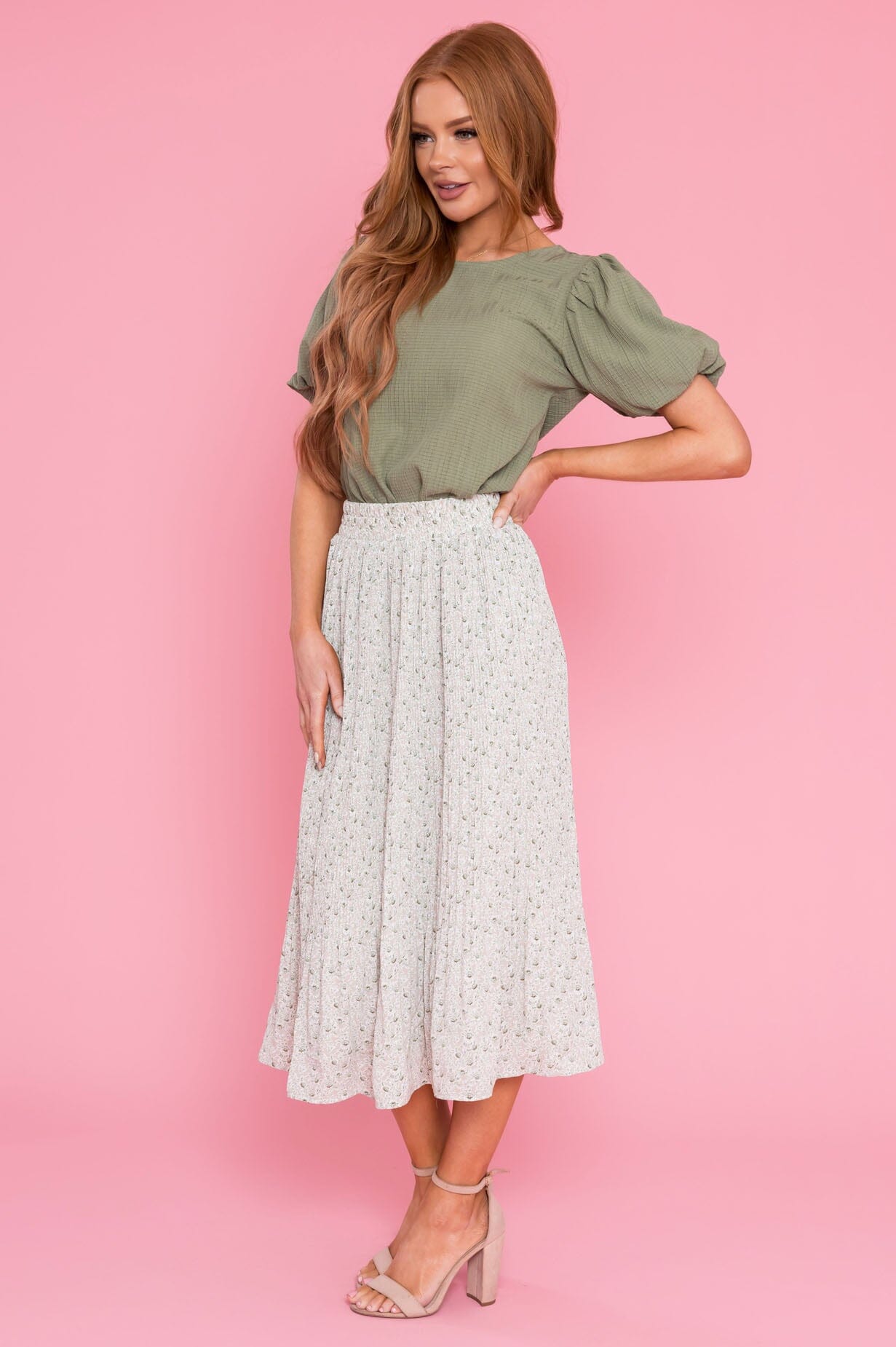 Be The Sunshine Accordion Skirt Modest Dresses vendor-unknown 