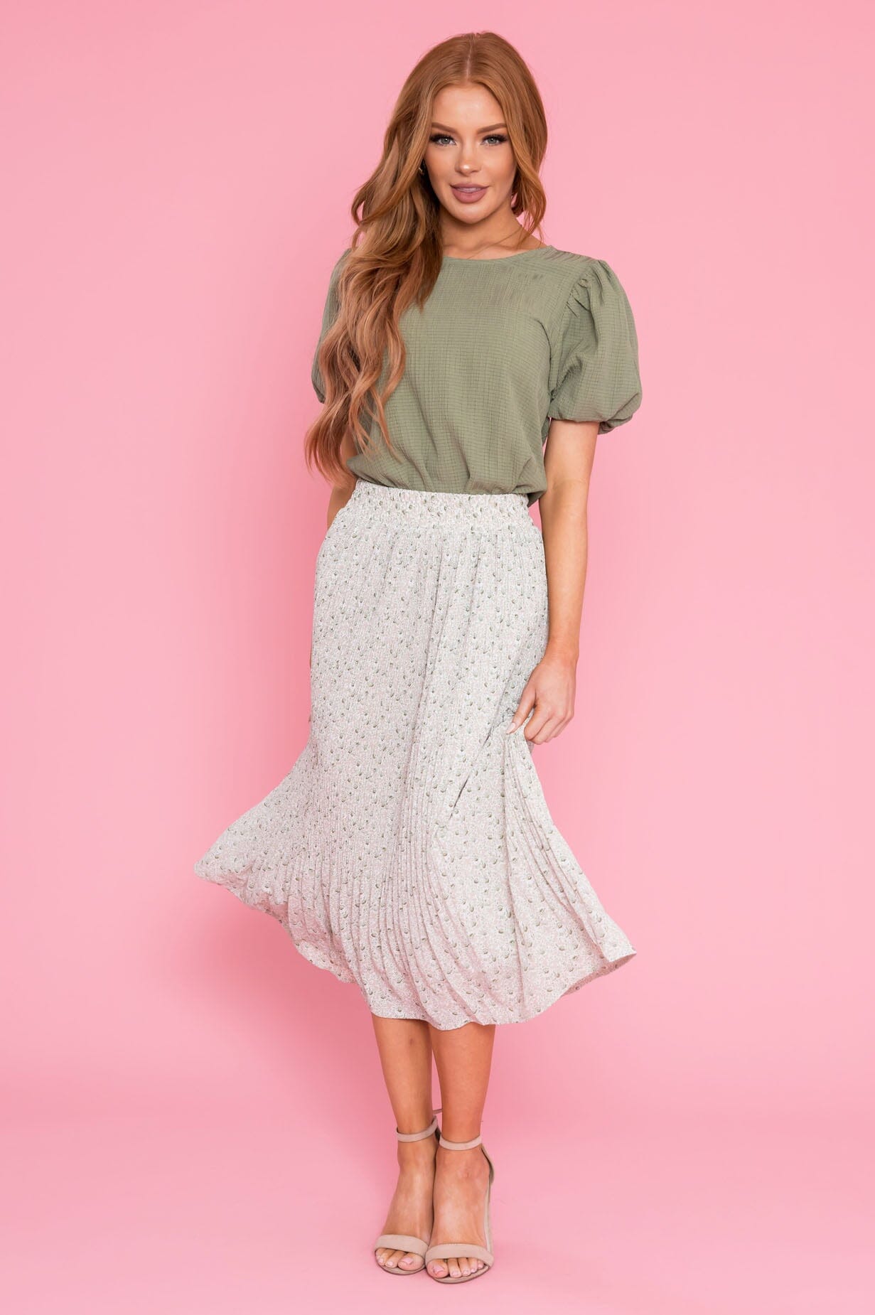 Be The Sunshine Accordion Skirt Modest Dresses vendor-unknown 
