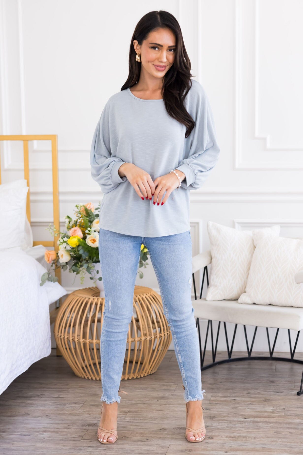 Limitless Love Balloon Sleeve Top Tops vendor-unknown 