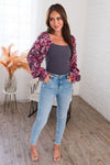 First Comes Love Modest Floral Sleeve Top Tops vendor-unknown