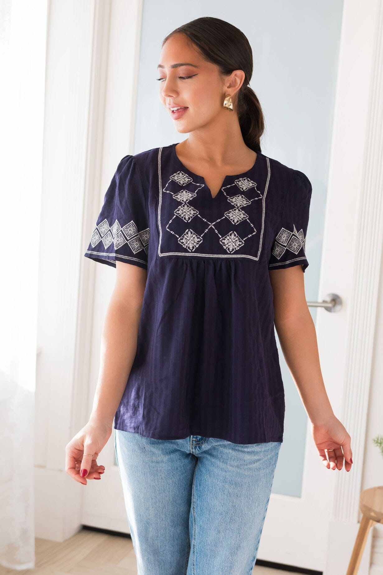 Start Taking Chances Modest Blouse Tops vendor-unknown 