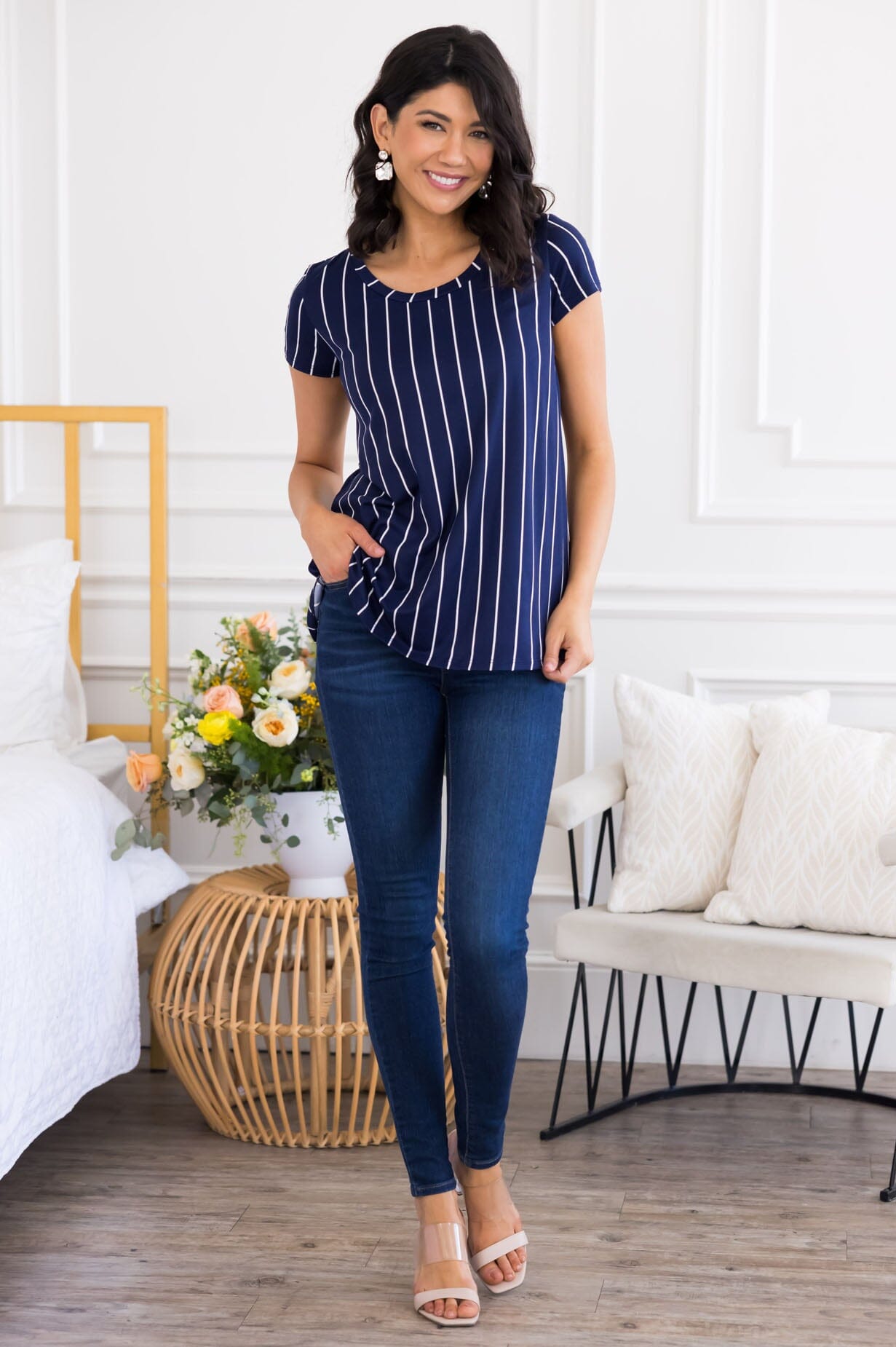 Message In A Bottle Striped Top Tops vendor-unknown 