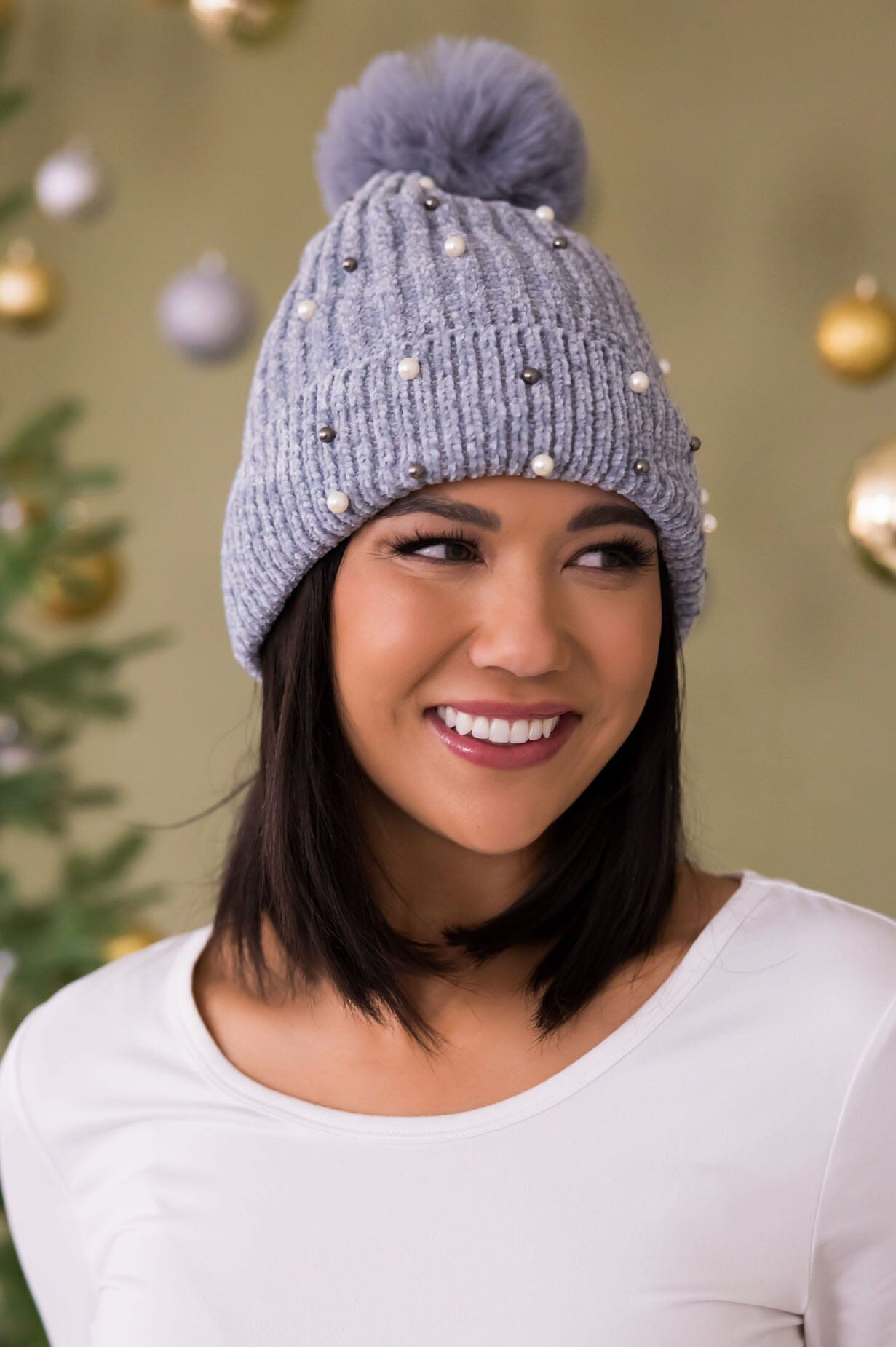 As Precious As Pearls Pom Pom Beanie Accessories & Shoes Leto Accessories 