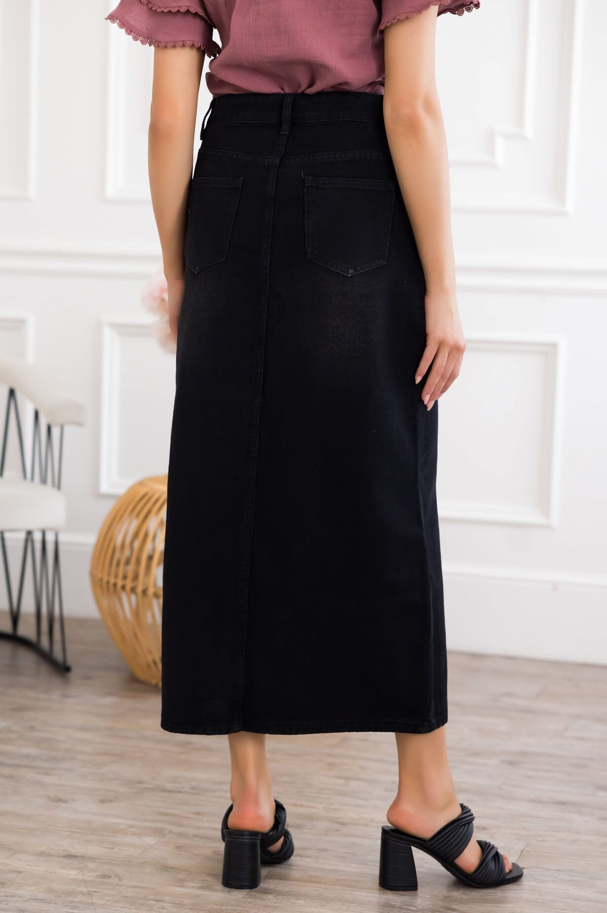 Bright Skies Modest Denim Skirt Modest Dresses vendor-unknown 