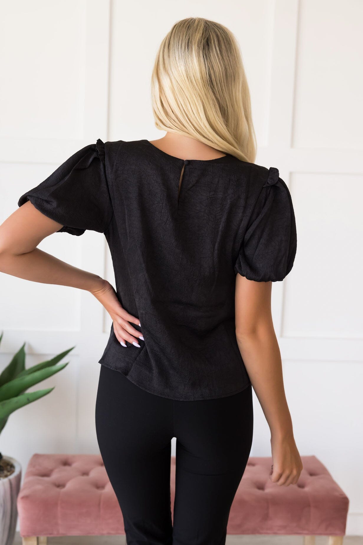 Joyous Puff Sleeve Blouse Tops vendor-unknown 