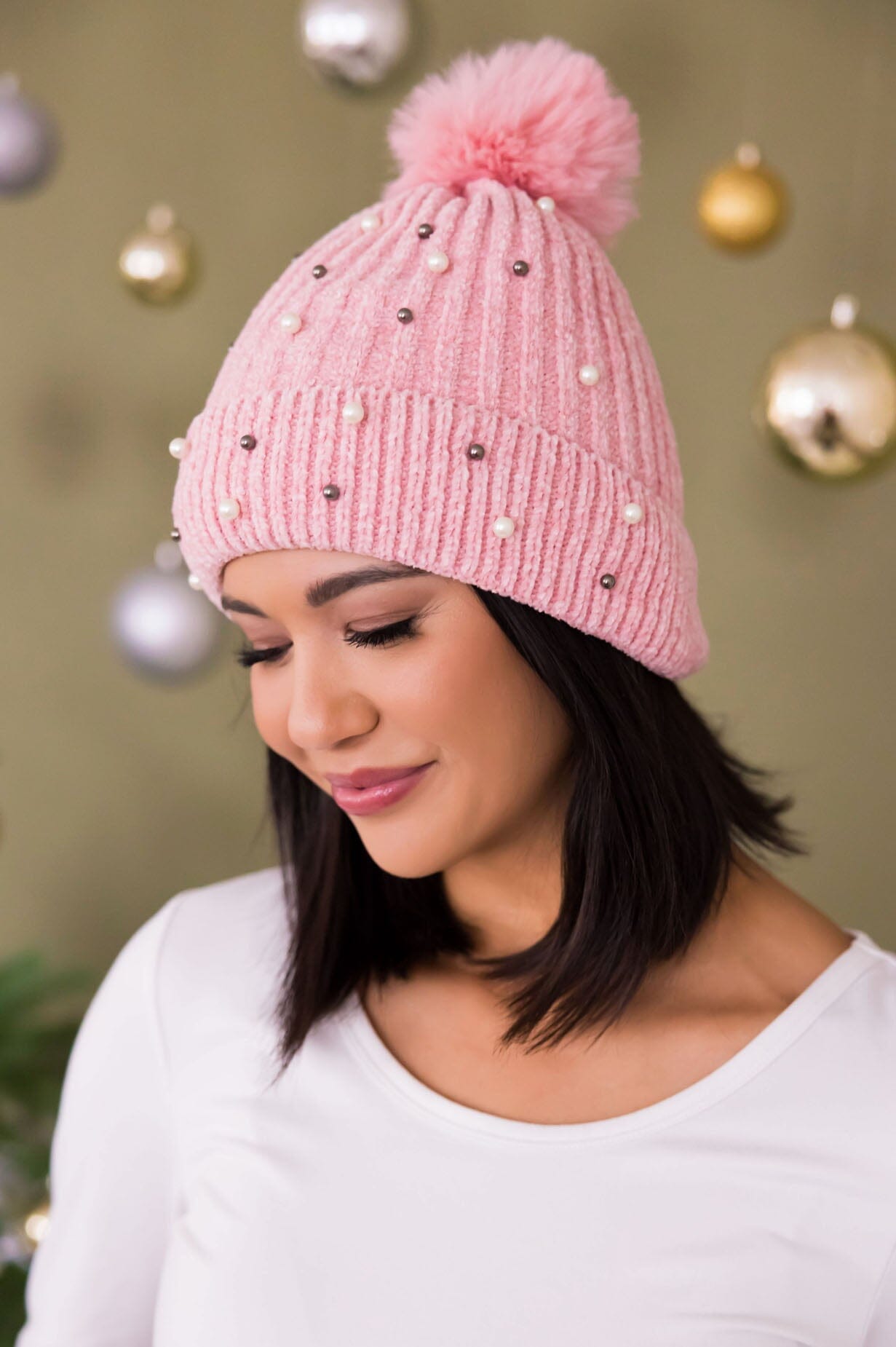 As Precious As Pearls Pom Pom Beanie Accessories & Shoes Leto Accessories 