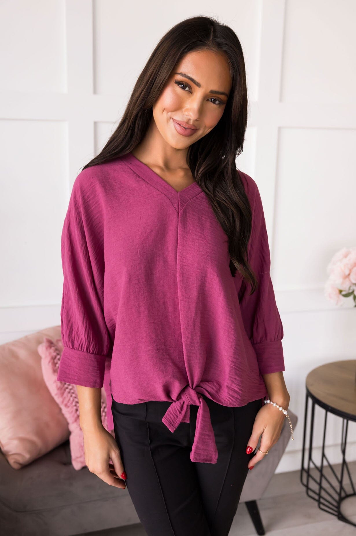 Be A Dreamer Tie Front Blouse NeeSee's Dresses 