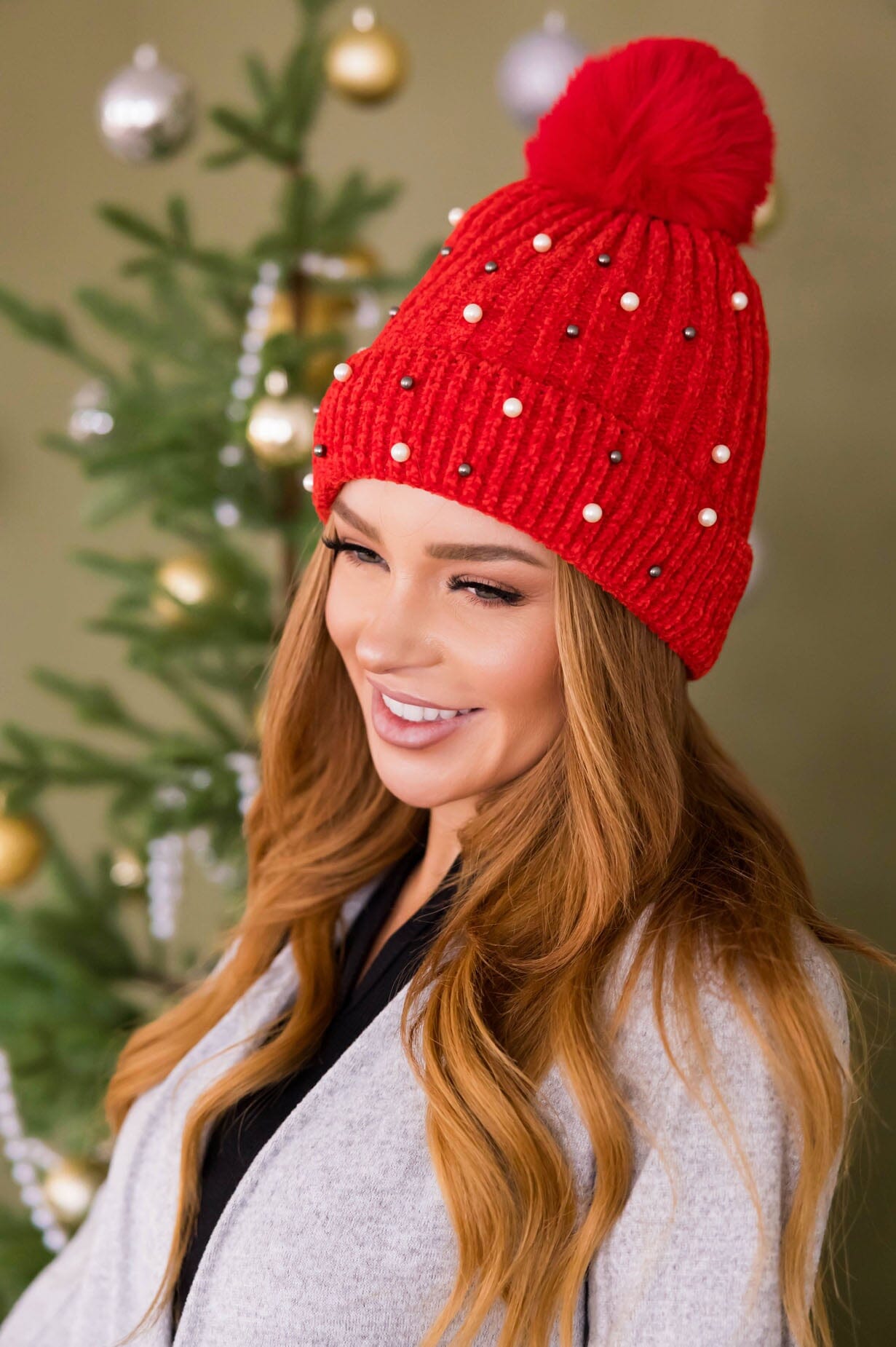 As Precious As Pearls Pom Pom Beanie Accessories & Shoes Leto Accessories 