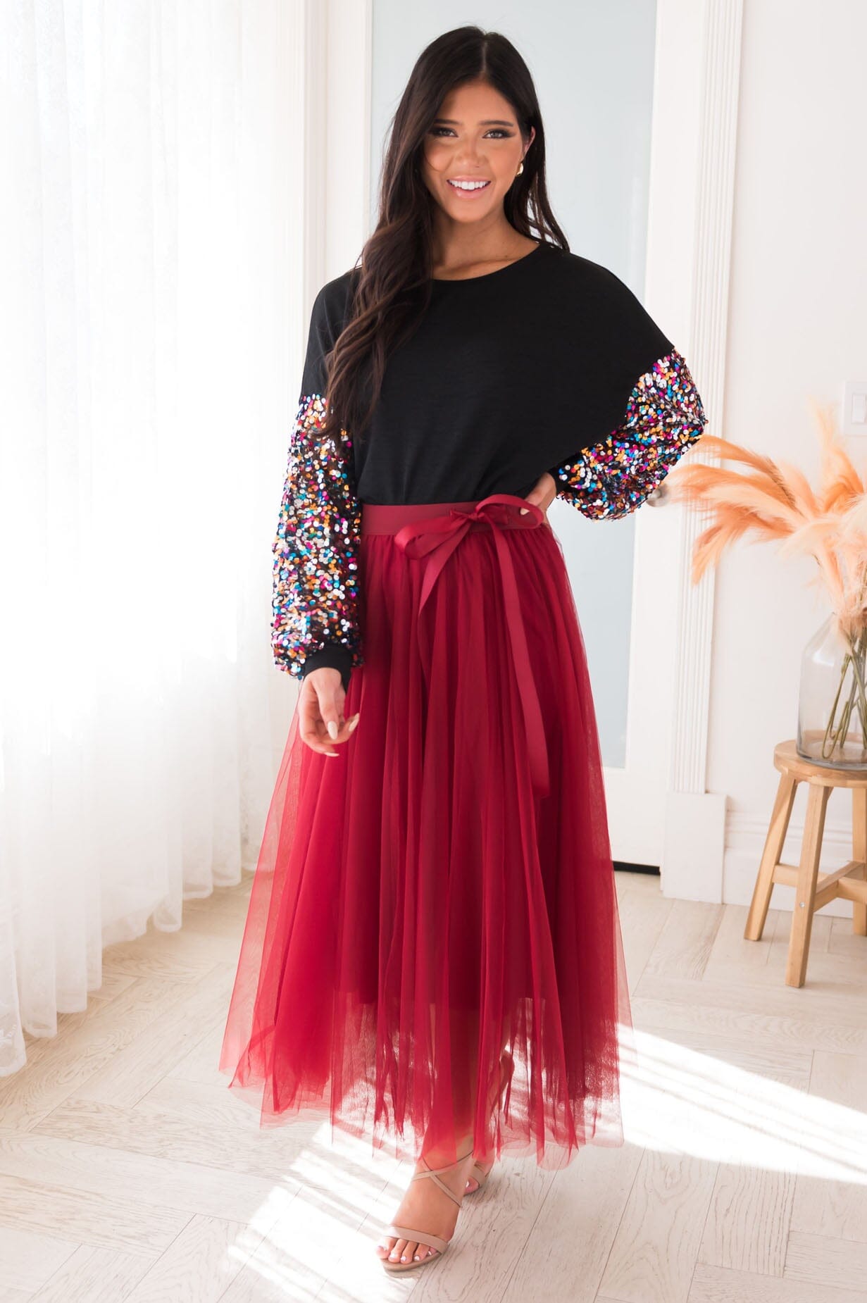 Always Celebrating Modest Sequin Sweater Modest Dresses vendor-unknown 