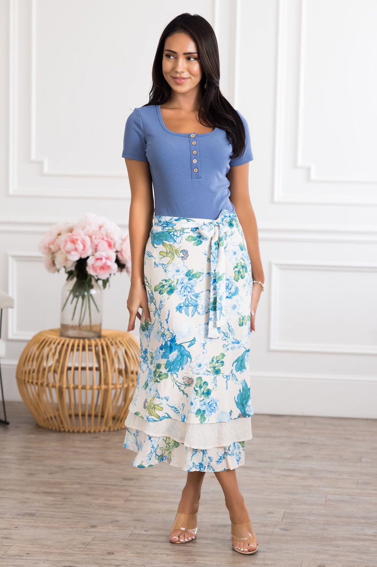 Dreaming Of You Floral Skirt Modest Dresses vendor-unknown 