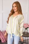 Cheerful Heart Striped Blouse NeeSee's Dresses