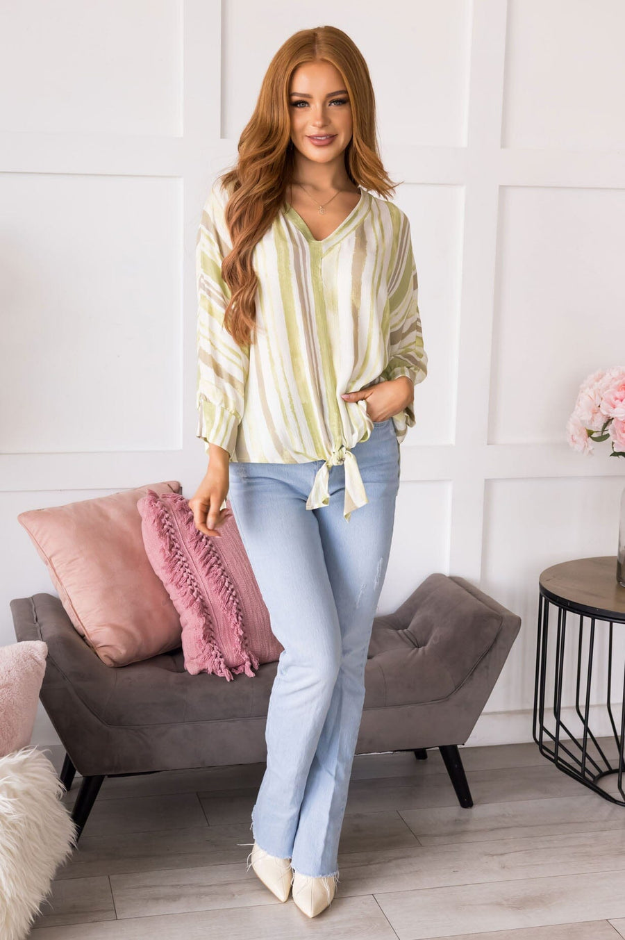 Cheerful Heart Striped Blouse