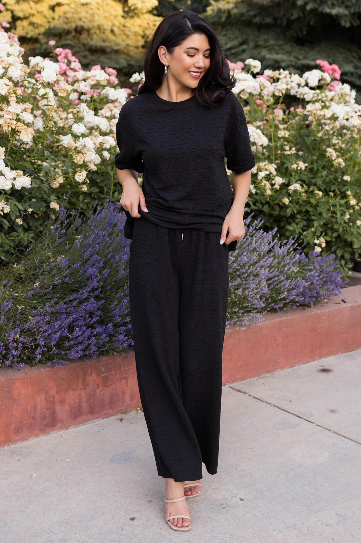 All That Class Textured Pants Tops vendor-unknown 