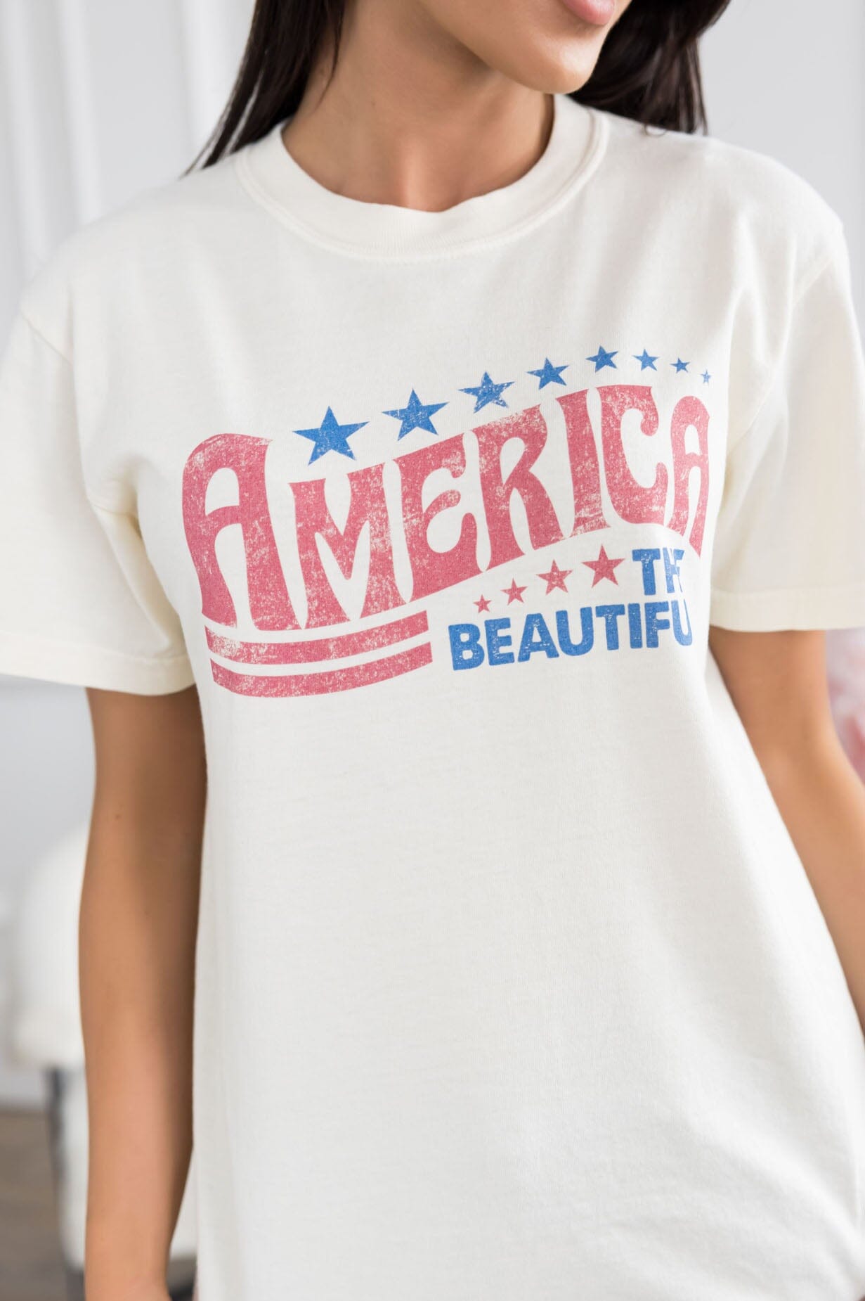 America The Beautiful Graphic Tee Modest Dresses vendor-unknown 