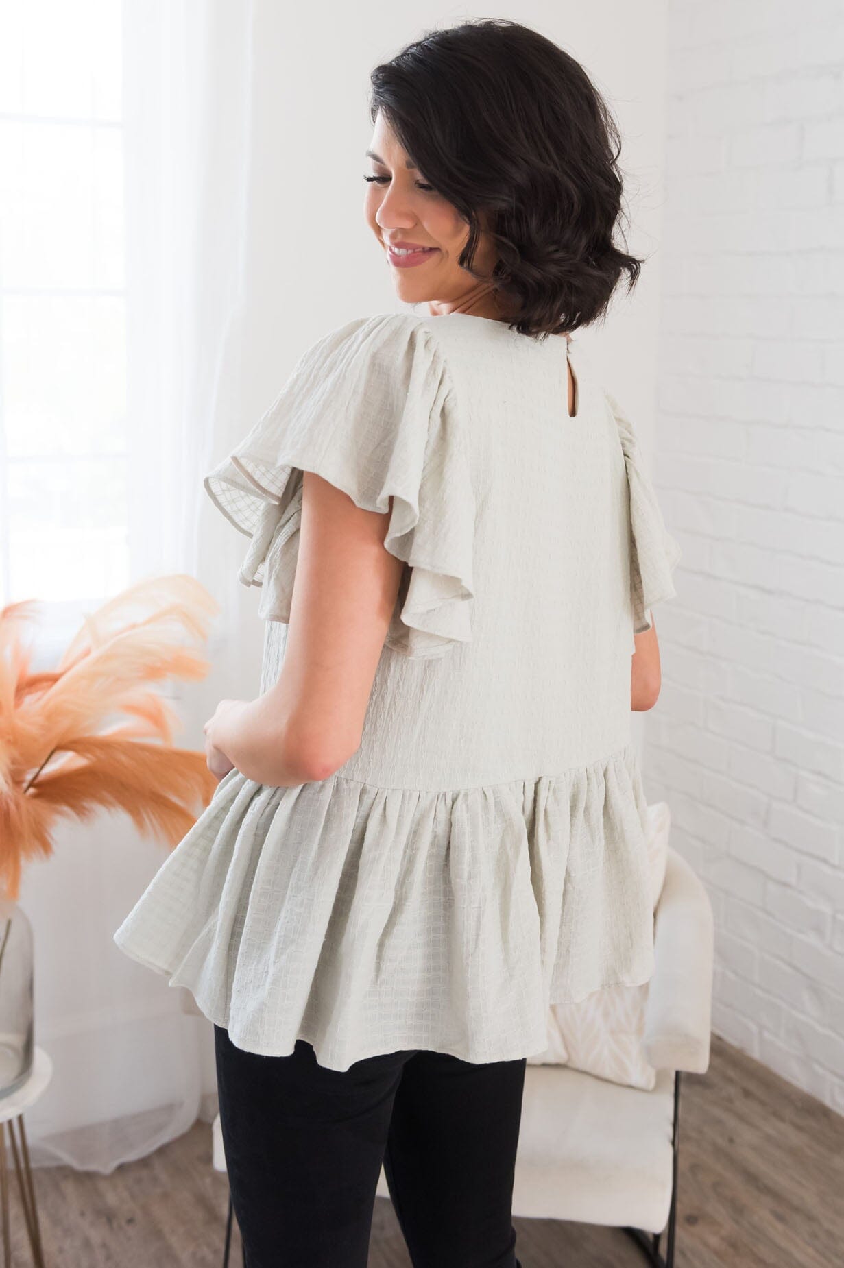 A Joy Filled Heart Modest Peplum Blouse Tops vendor-unknown 