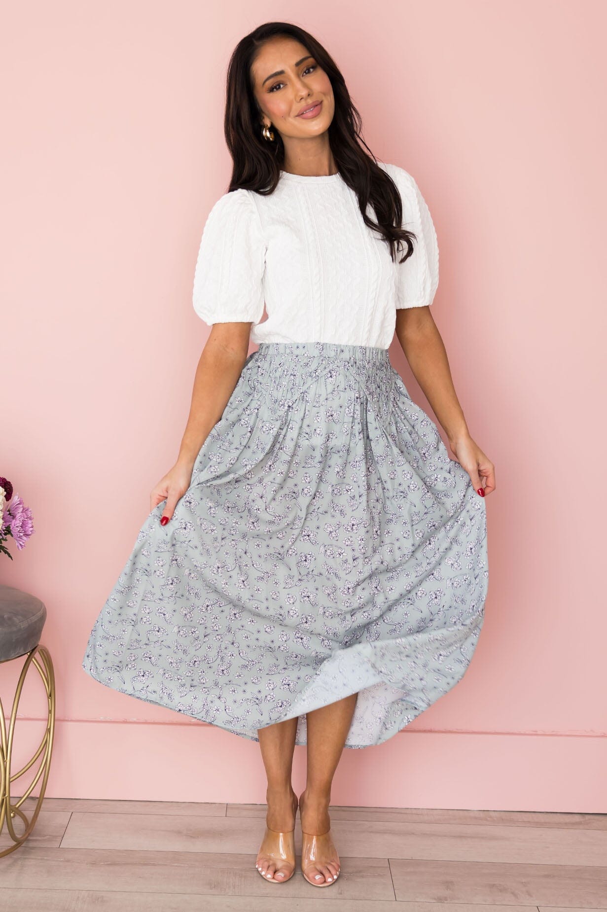 Optimistic Attitude Maxi Skirt Skirts vendor-unknown 