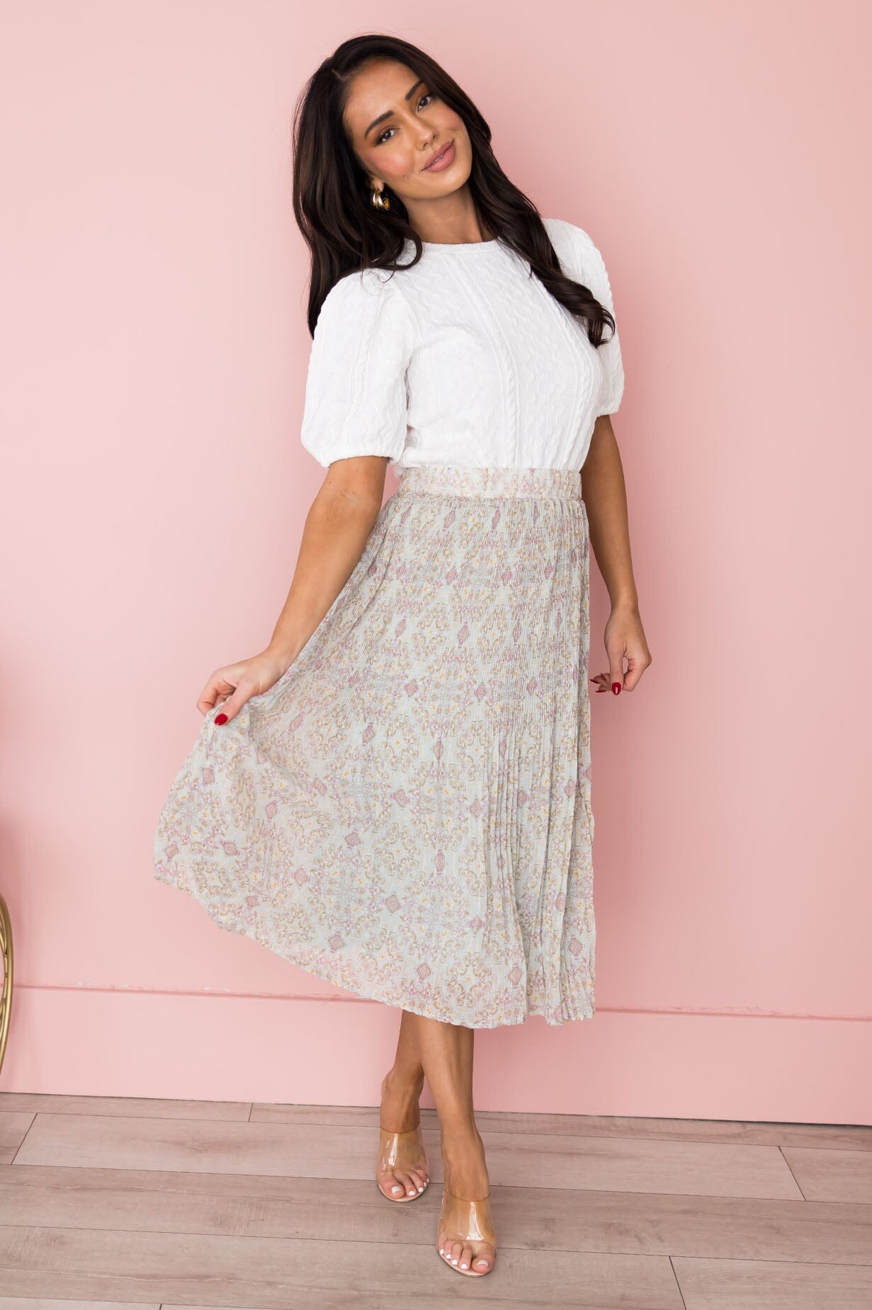 Deep Devotion Modest Pleated Skirt Skirts vendor-unknown 