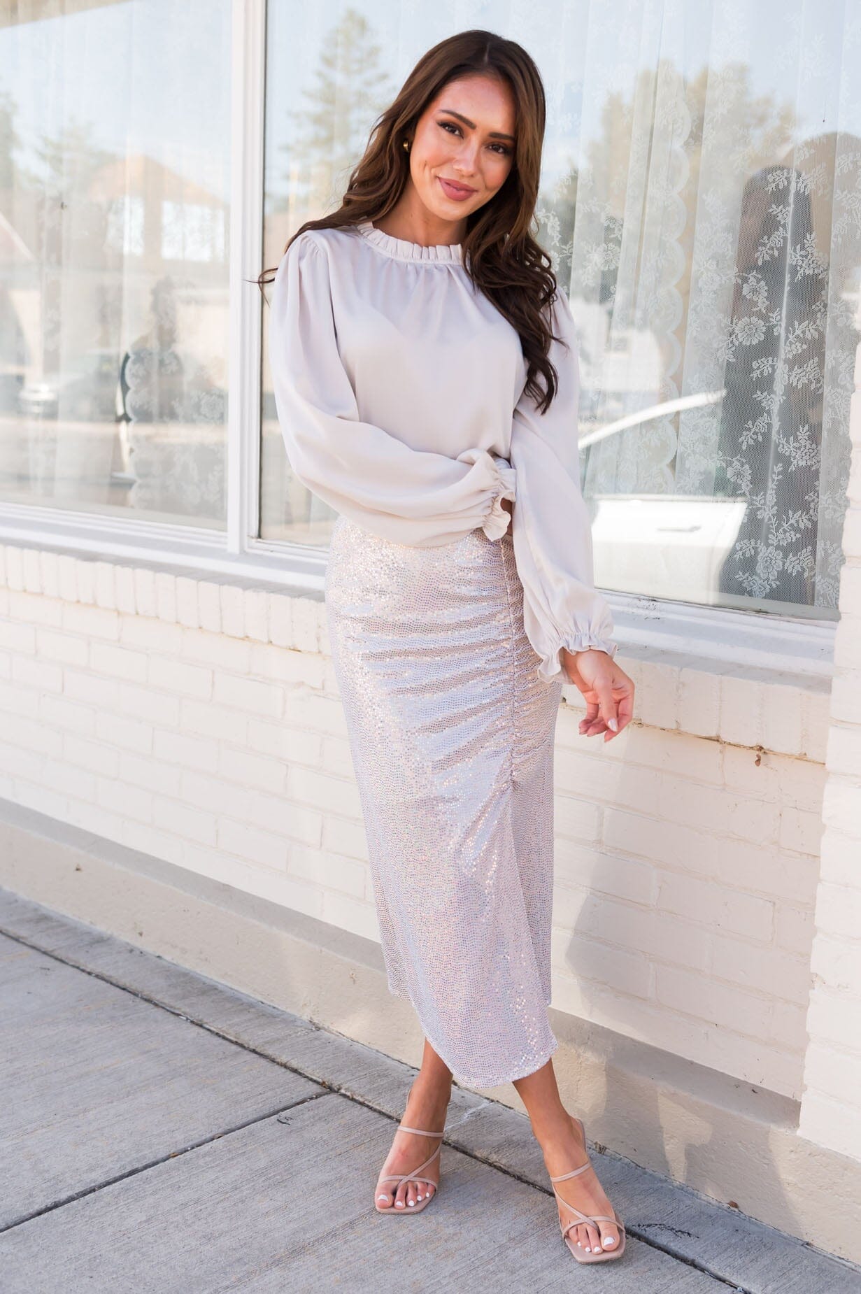 Shine Bright Modest Shimmer Skirt Modest Dresses vendor-unknown 