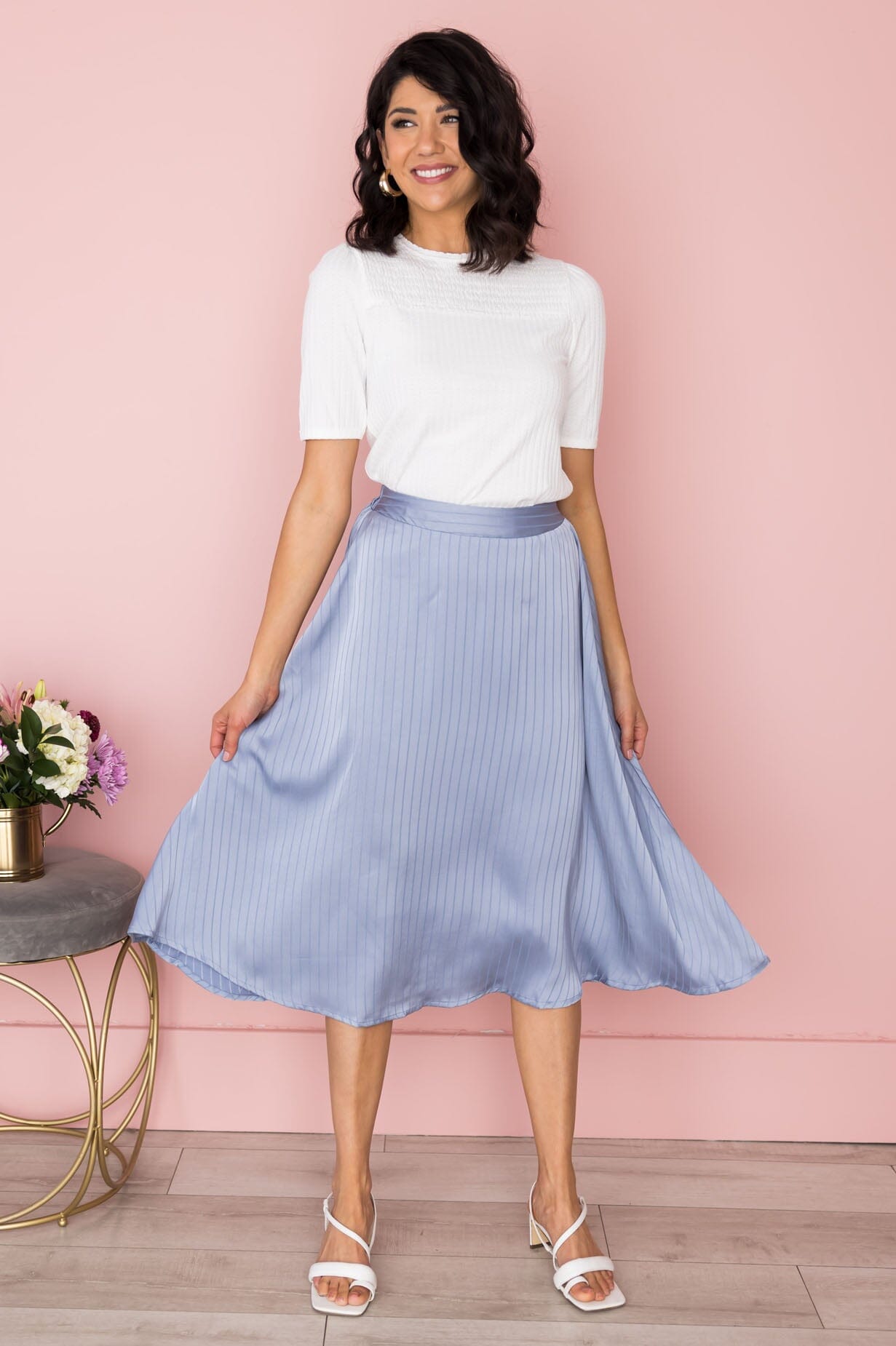 Twirl With Me Satin Skirt Skirts vendor-unknown 