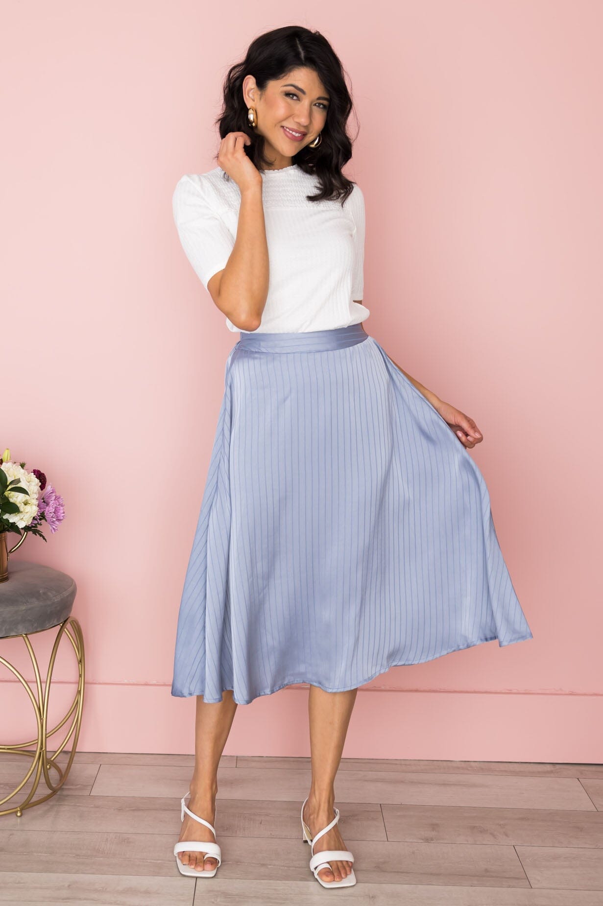 Twirl With Me Satin Skirt Skirts vendor-unknown 