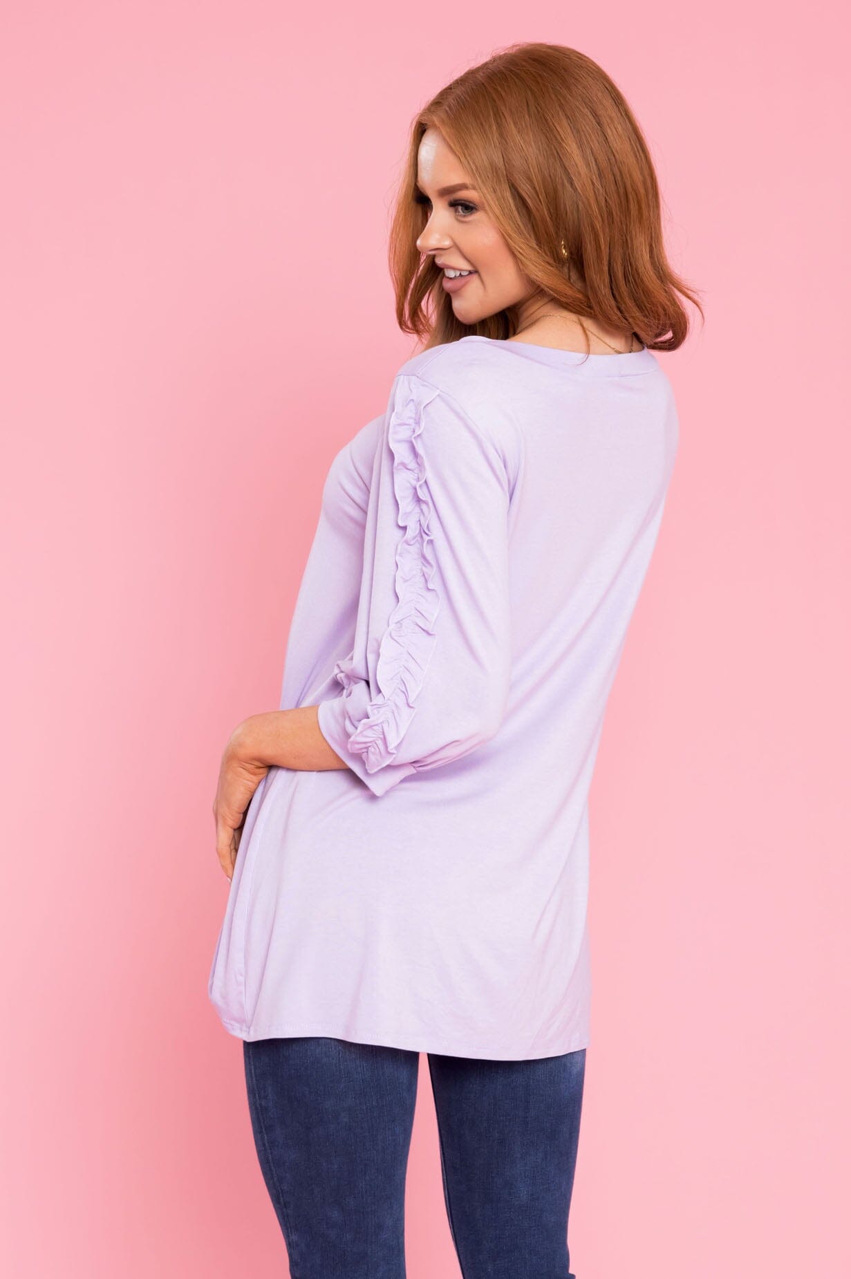 Dreams Do Come True Ruffle Sleeve Top Modest Dresses vendor-unknown 