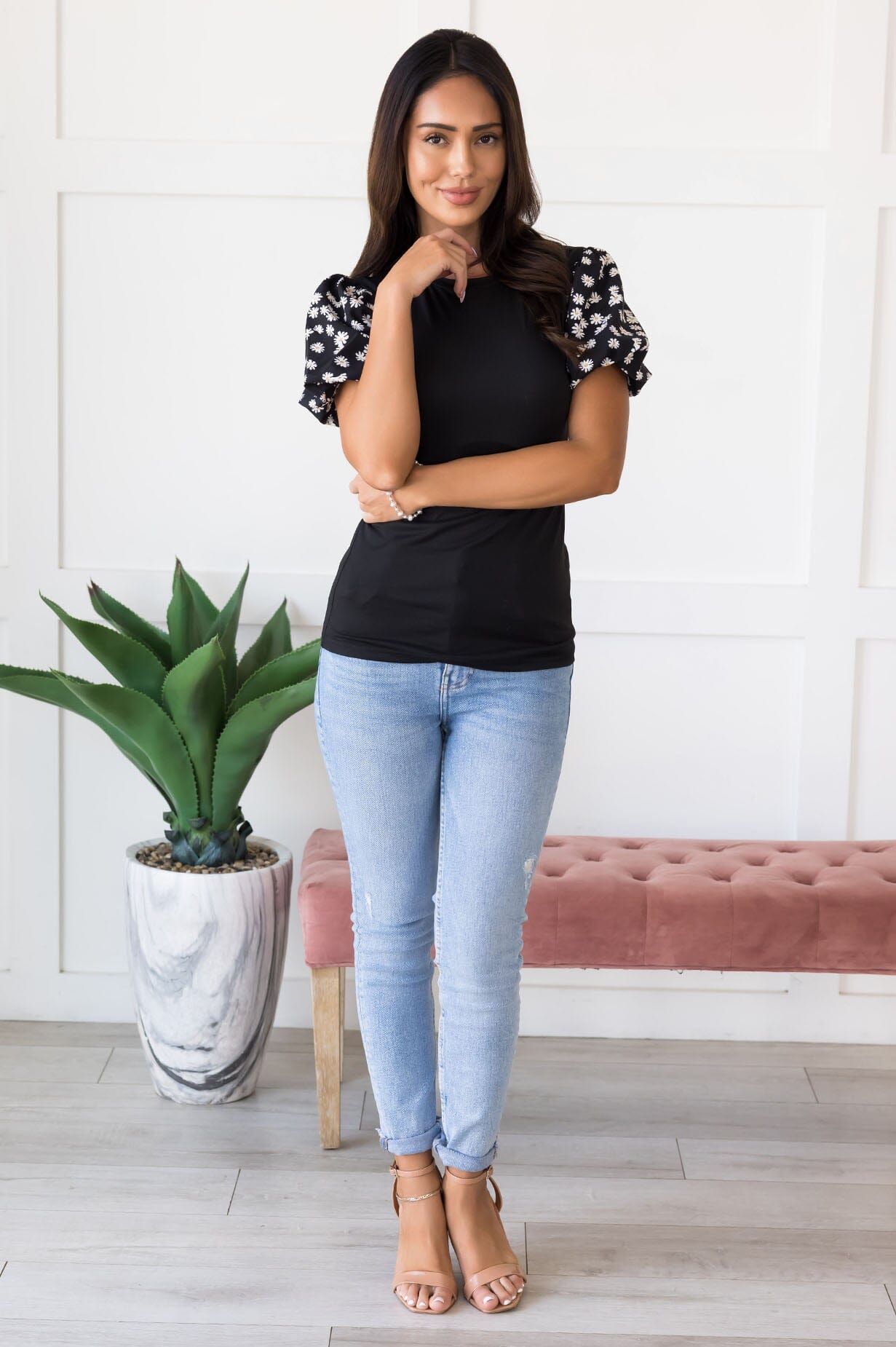 Peaceful Place Daisy Blouse Tops vendor-unknown 