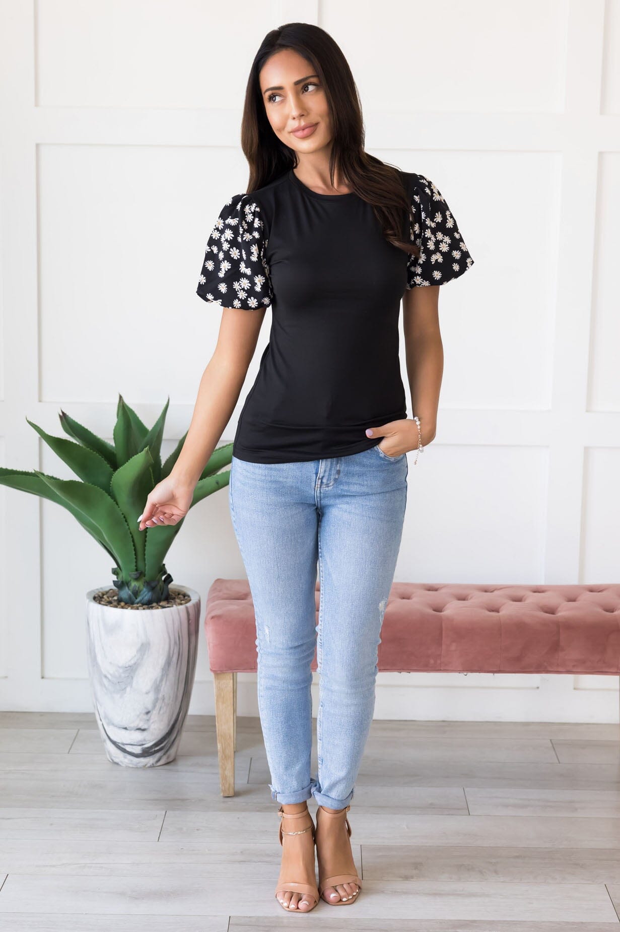 Peaceful Place Daisy Blouse Tops vendor-unknown 