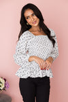 Floral Visions Smocked Modest Blouse Tops vendor-unknown