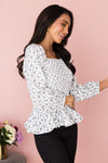 Floral Visions Smocked Modest Blouse Tops vendor-unknown