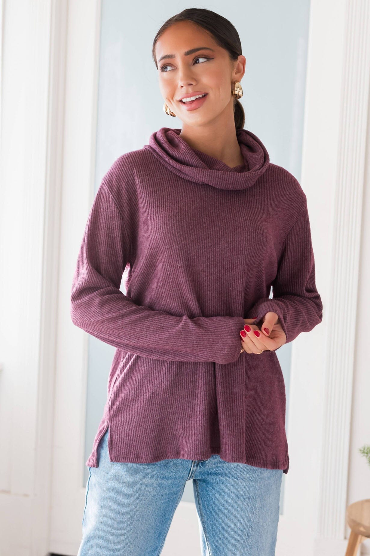 Searching For Love Modest Sweater Tops vendor-unknown 