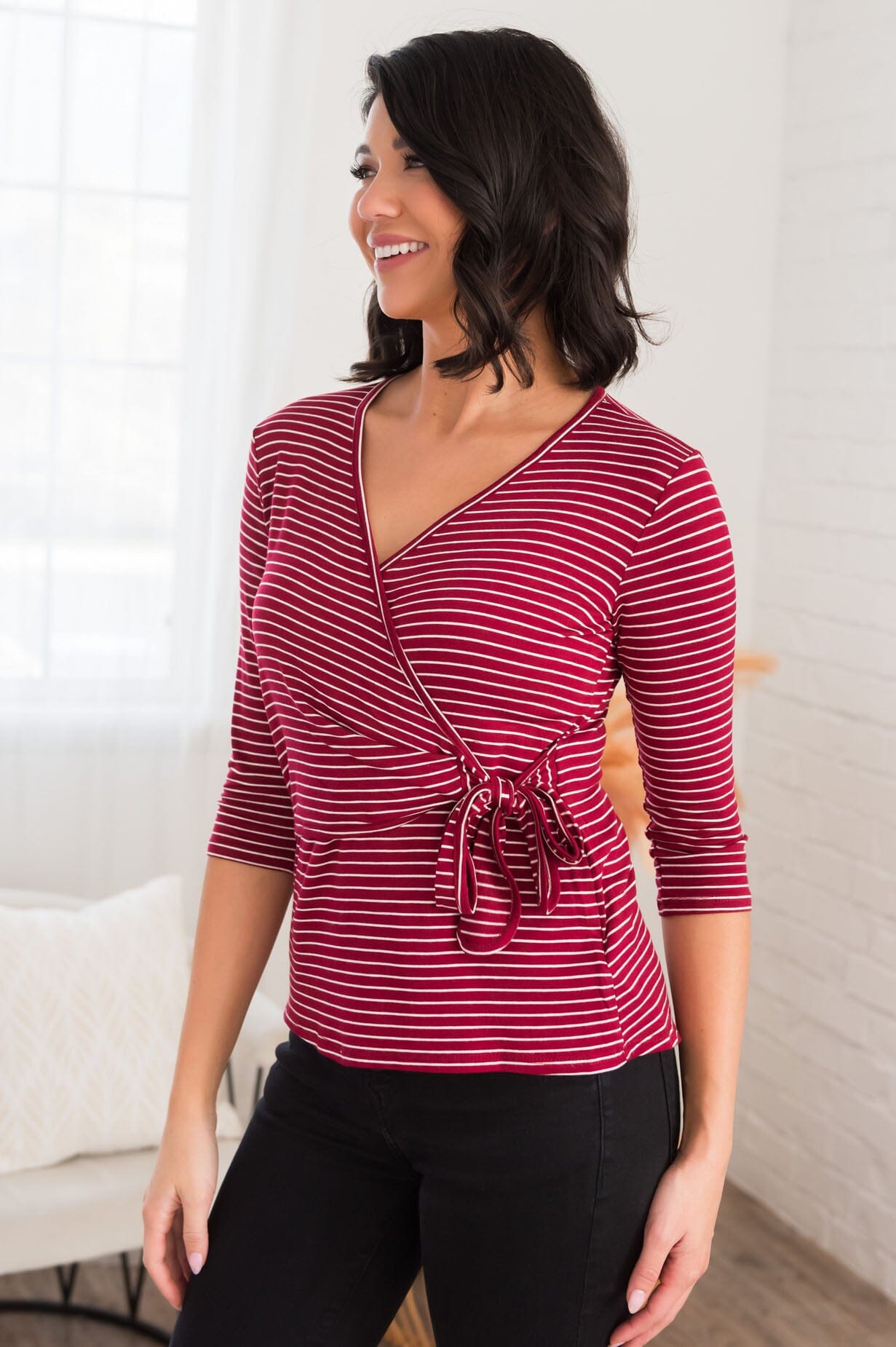 Stripes Are Always A Hit Modest Blouse Modest Dresses vendor-unknown 