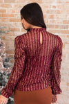 Stunning Shimmer Sequin Blouse Modest Dresses vendor-unknown