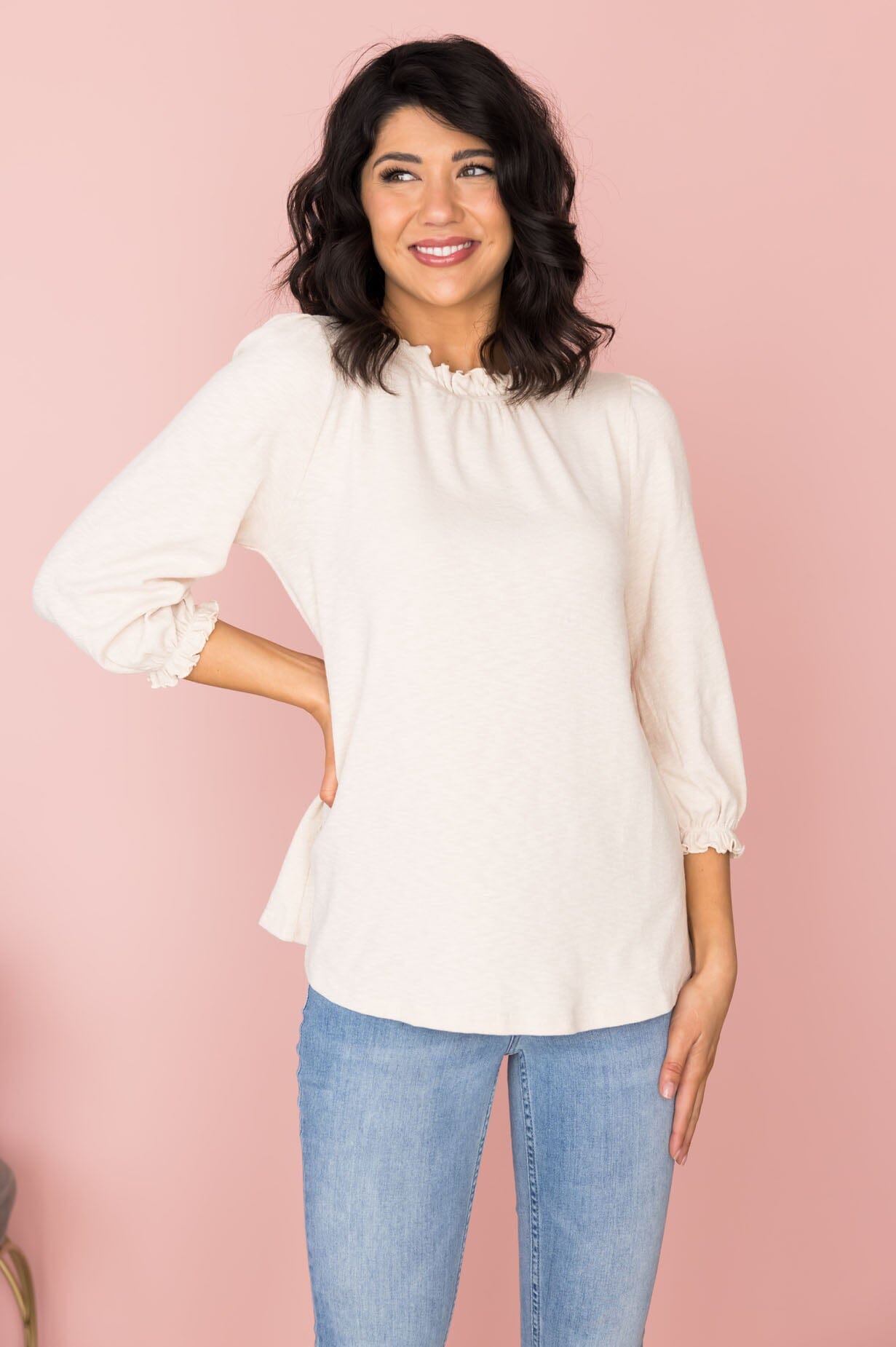 Beauty & Grace Lettuce Edge Top Modest Dresses vendor-unknown 