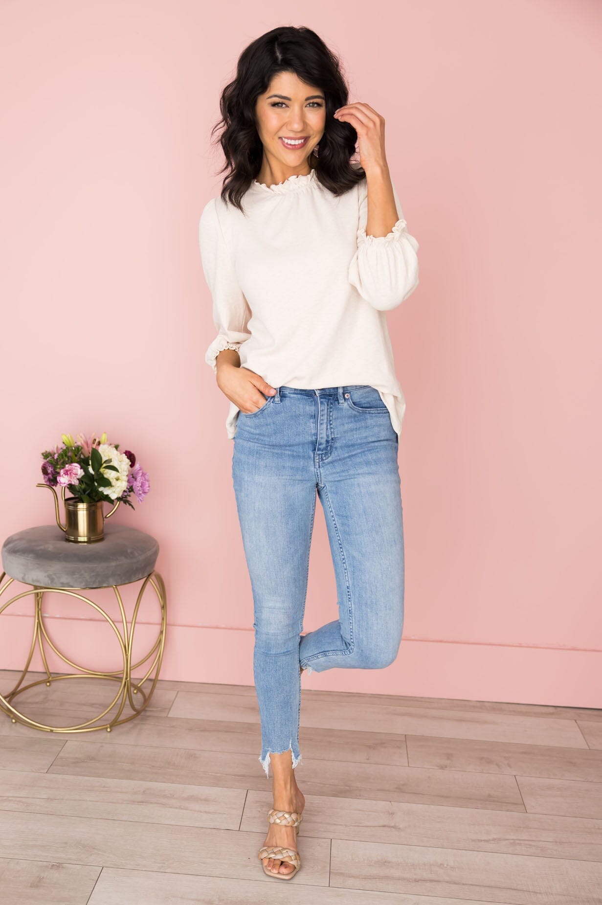 Beauty & Grace Lettuce Edge Top Modest Dresses vendor-unknown 