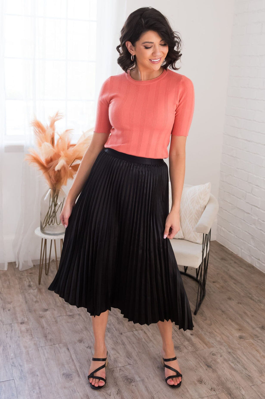 Searching For Sunset Modest Pleat Skirt Skirts vendor-unknown 