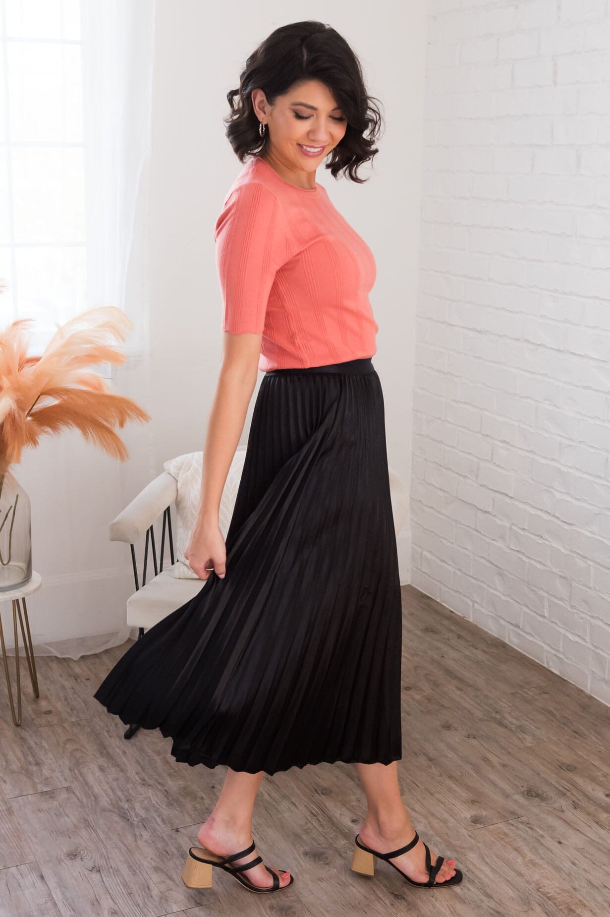 Searching For Sunset Modest Pleat Skirt Skirts vendor-unknown 