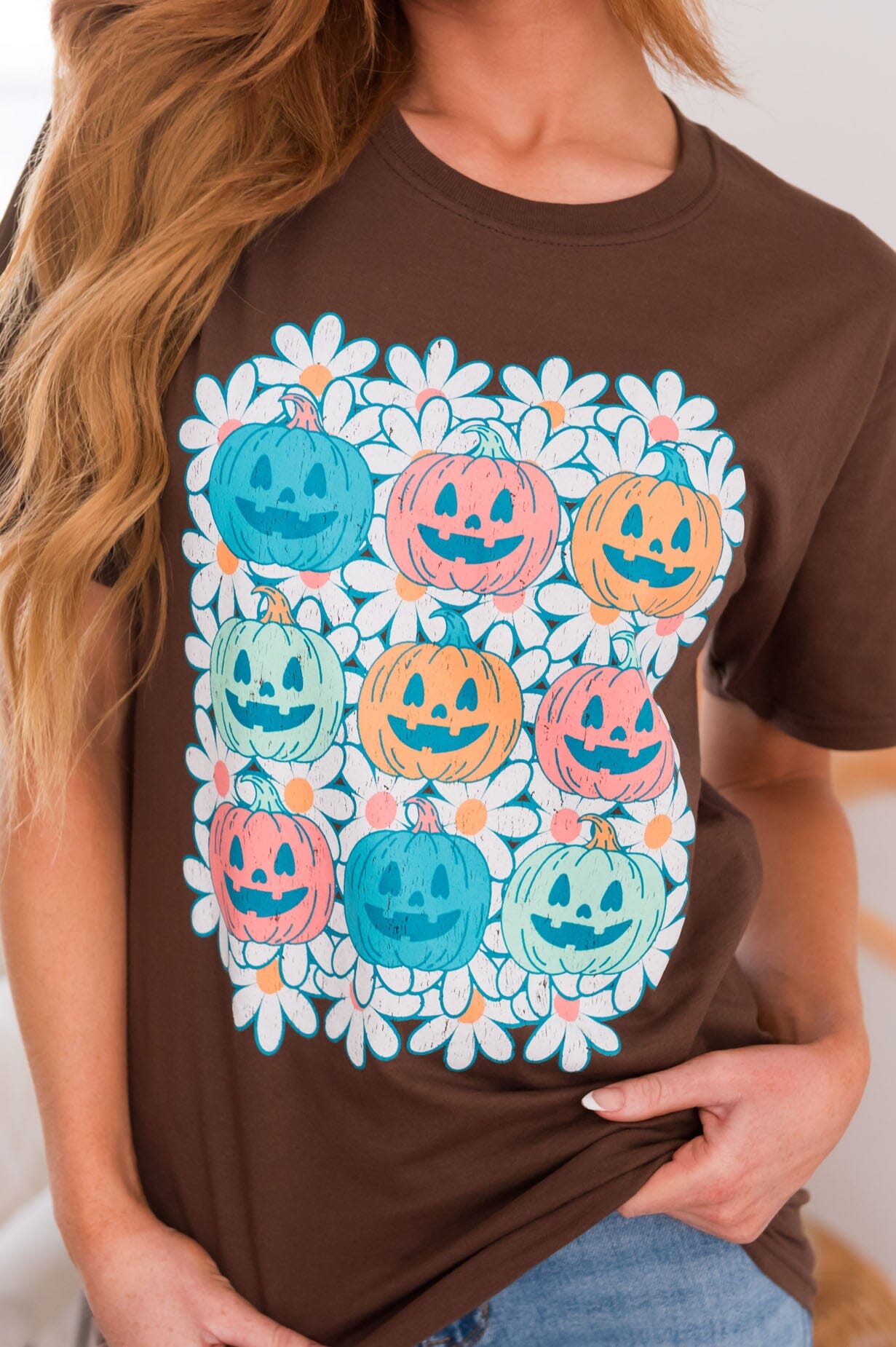 Field Of Pumpkins Modest Graphic Tee Modest Dresses vendor-unknown 