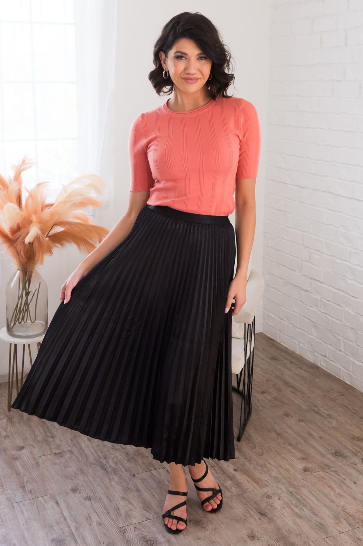Searching For Sunset Modest Pleat Skirt Skirts vendor-unknown 