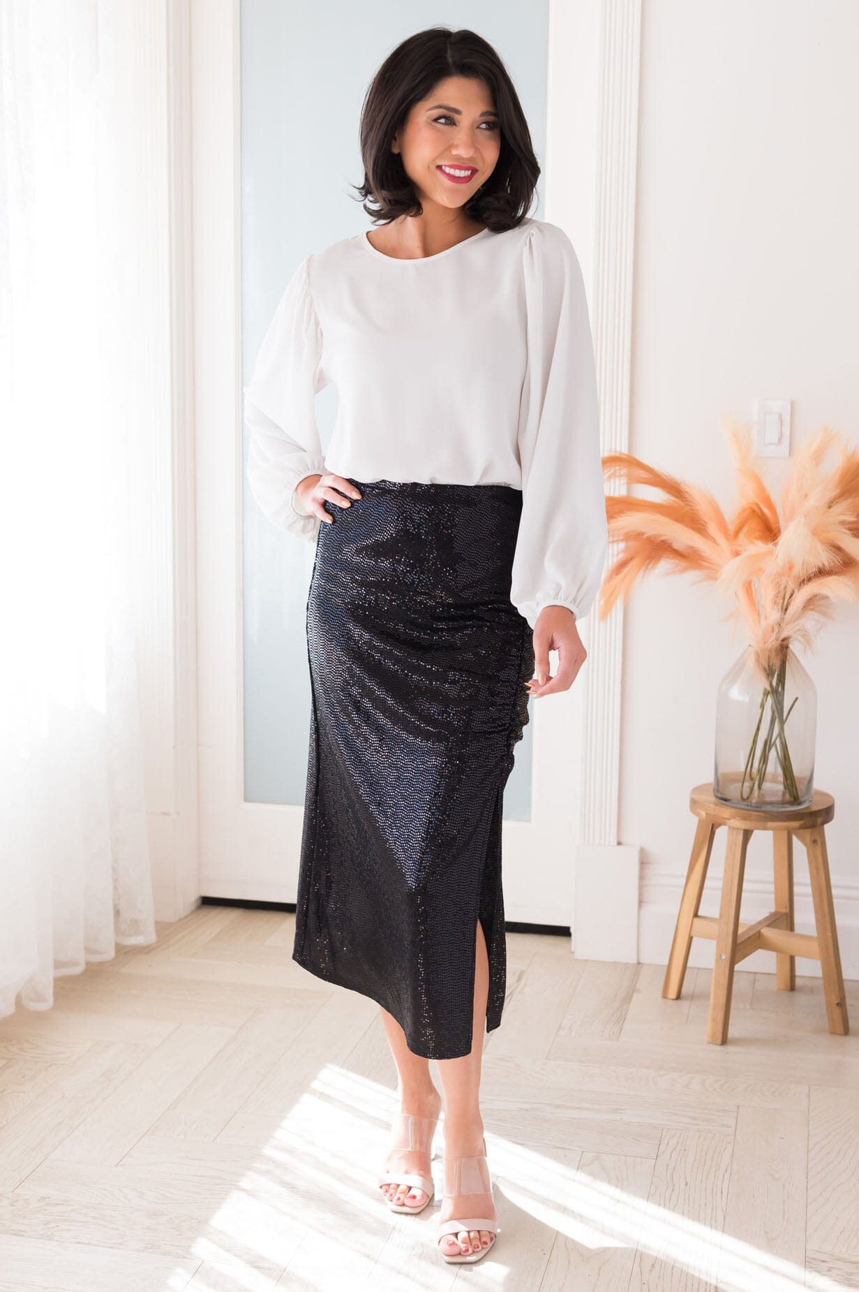 Shine Bright Modest Shimmer Skirt Modest Dresses vendor-unknown 