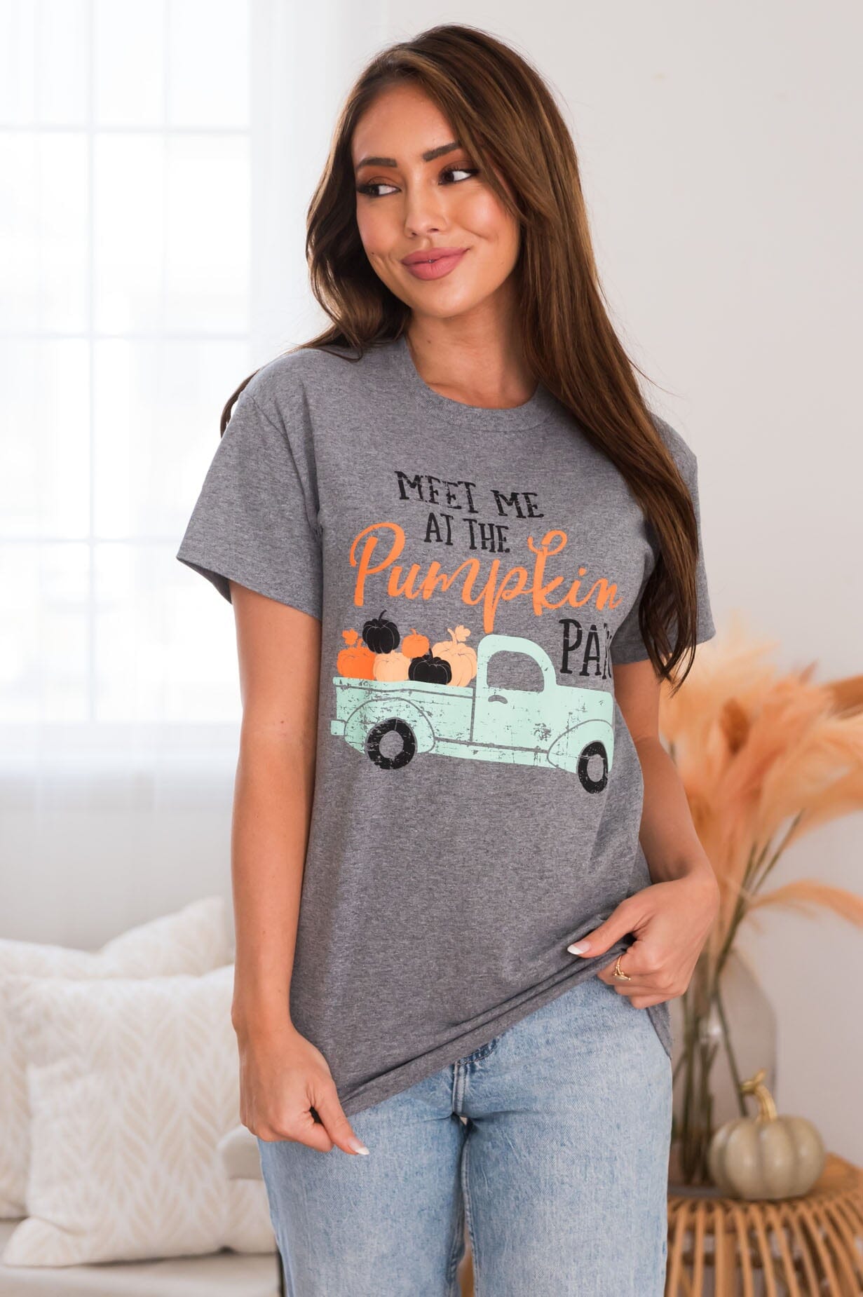 Meet Me At The Pumpkin Patch Modest Graphic Tee Modest Dresses vendor-unknown 